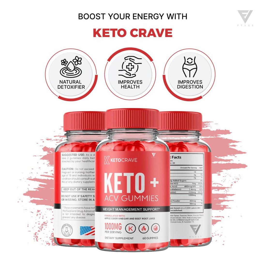 (3 Pack) Keto Crave ACV Gummies Kelly Clarkson, Ketocrave Keto + ACV Gummies Advanced