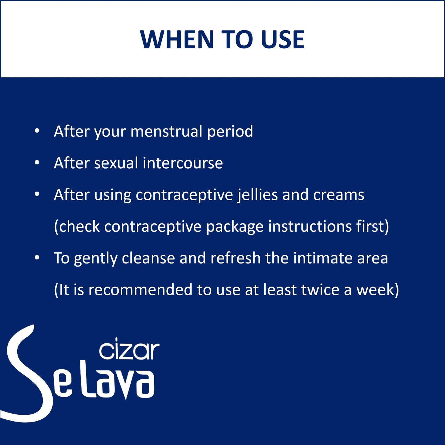 Cizar - Selava, Feminine Wash 15ml 7ea, Gynecologists Developed, Preservative-Free