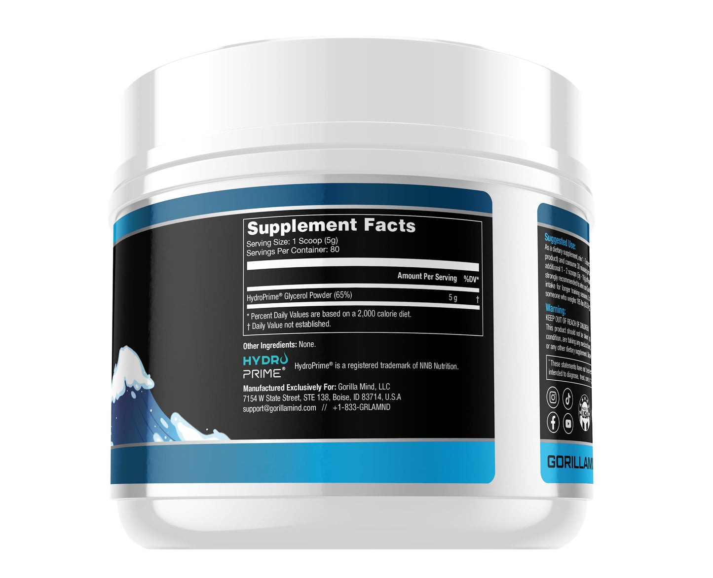 Gorilla Mind Hydroprime Glycerol Pre-Workout - Hydrating Pre-Workout Formula for Intense