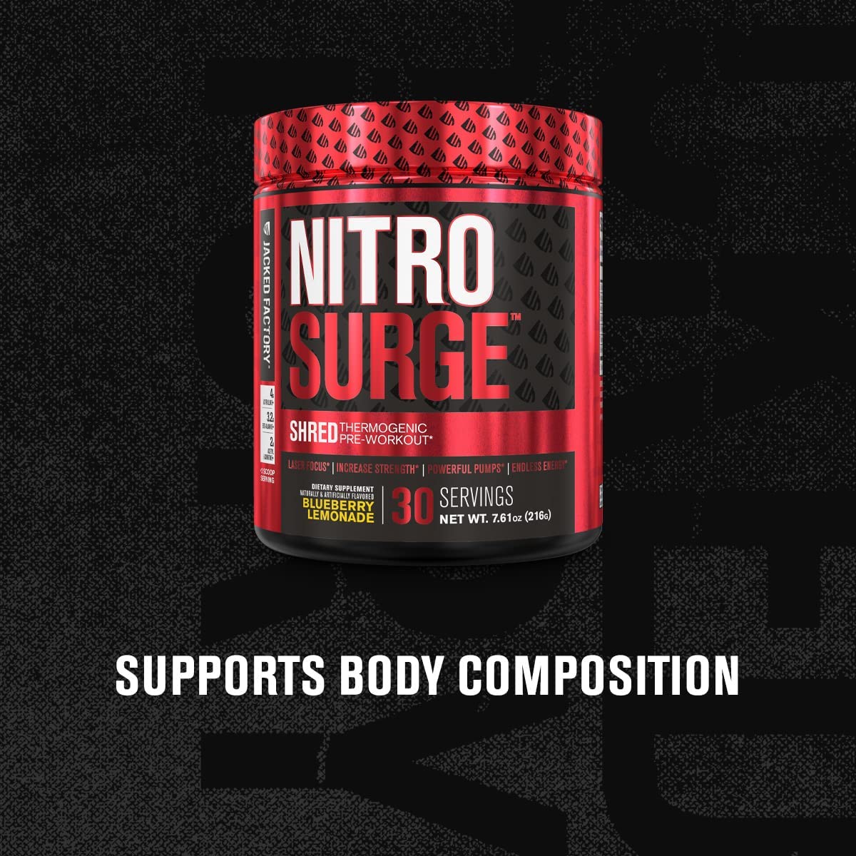 Jacked Factory NITROSURGE Shred Pre Workout Supplement - Energy