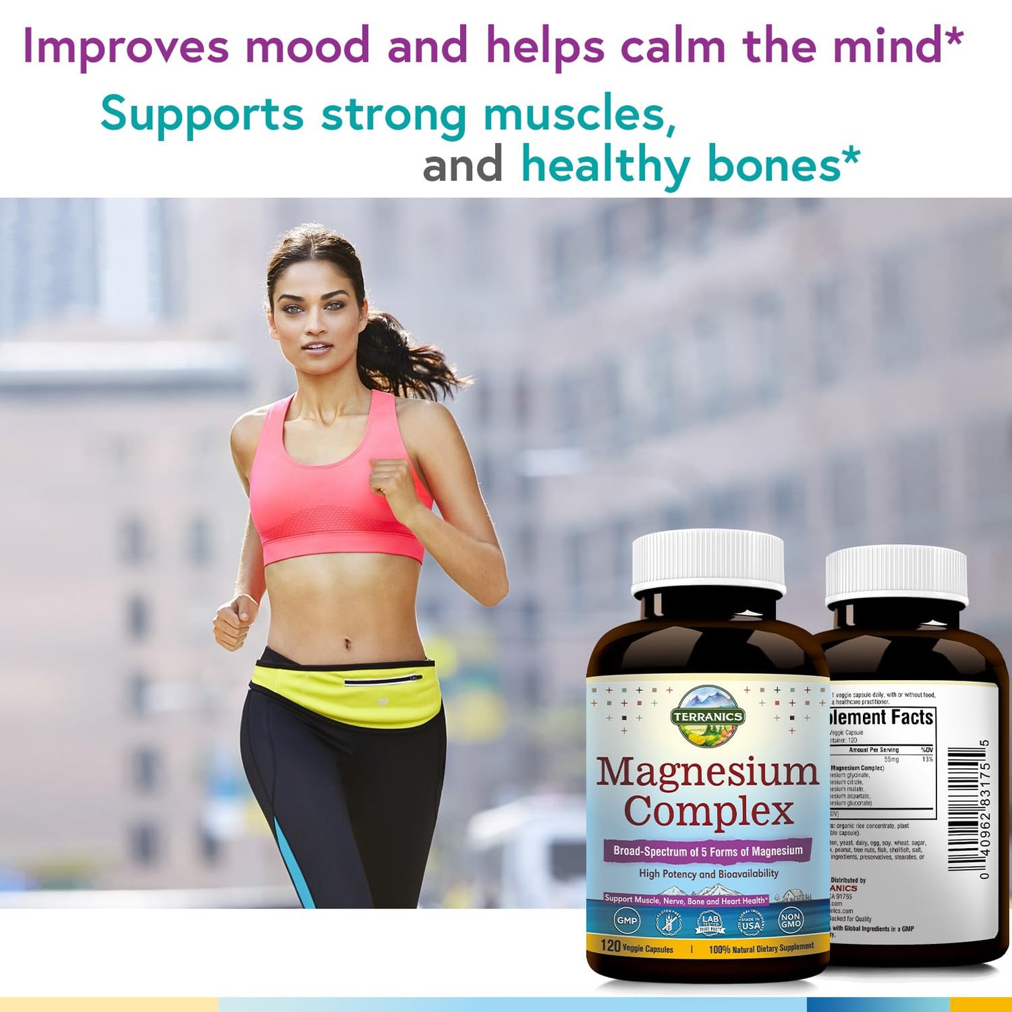 Terranics Magnesium Complex, Total 240 Capsules, Max Absorption, Glycinate, Citrate