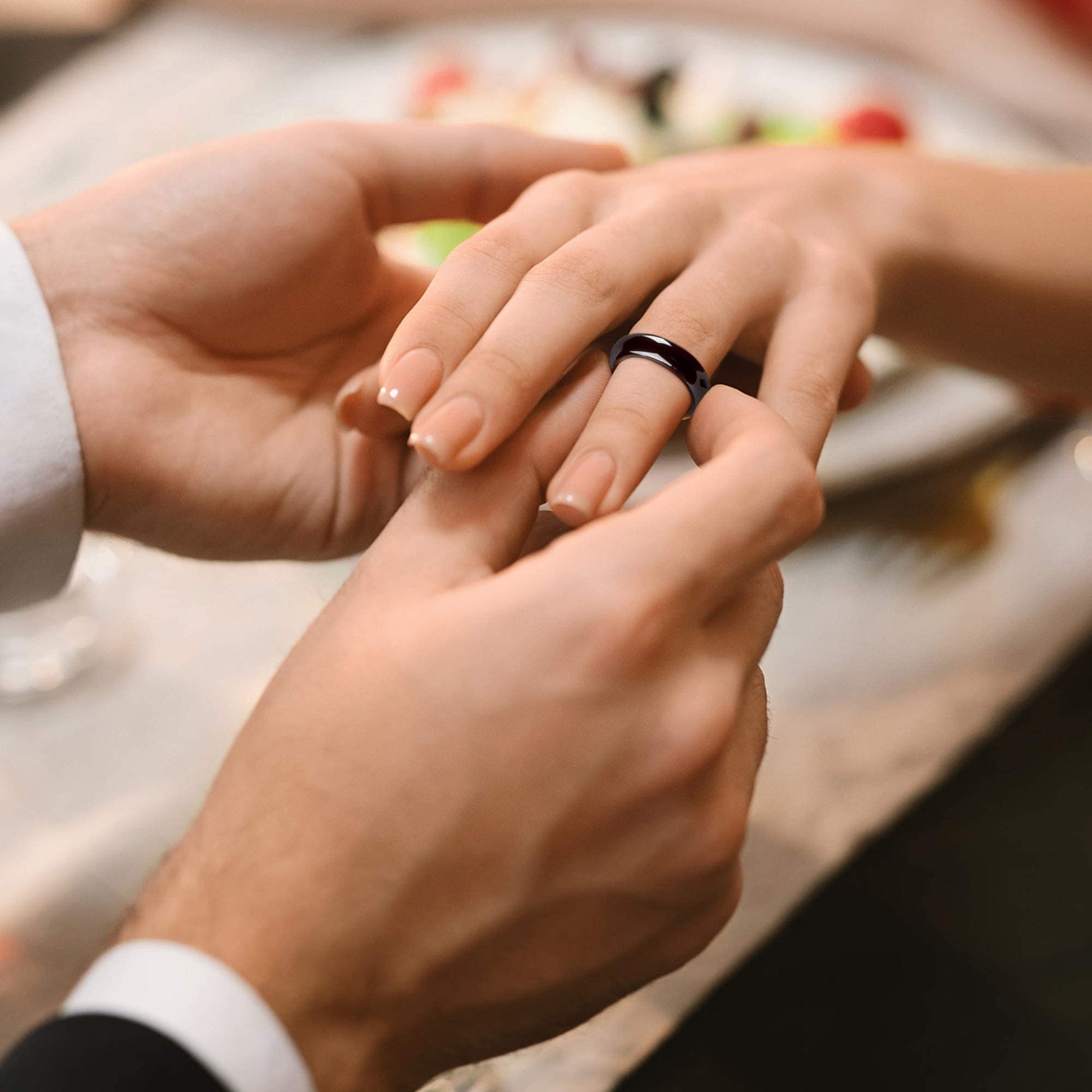 2PCS Genuine Hematite Ring for Women Men Unisex, Black Hematite Stone Ring Anxiety Balance Yhluck