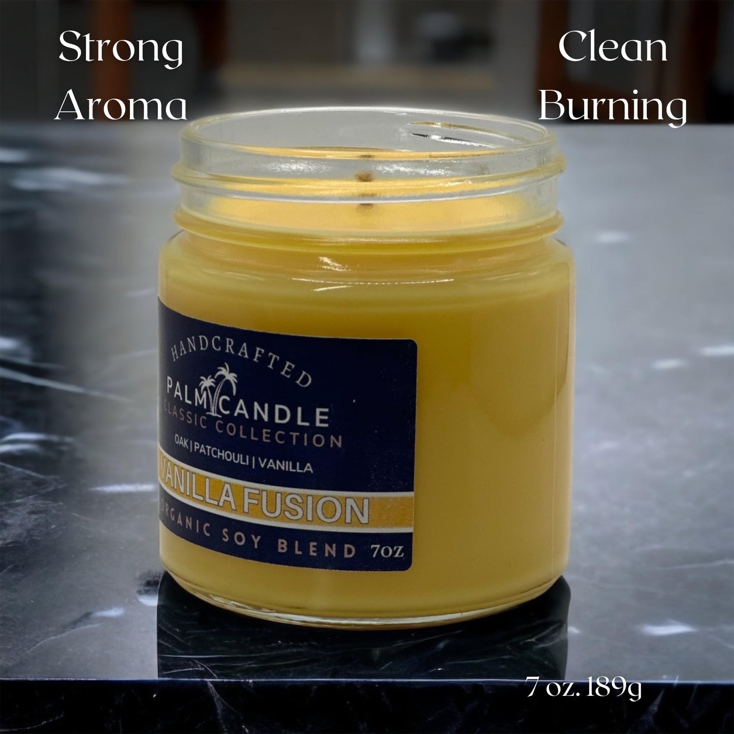 Vanilla & Wood Fusion Premium Soy Candle for Home Scented Candle 7 Ounces of Pure Aromatic Bliss
