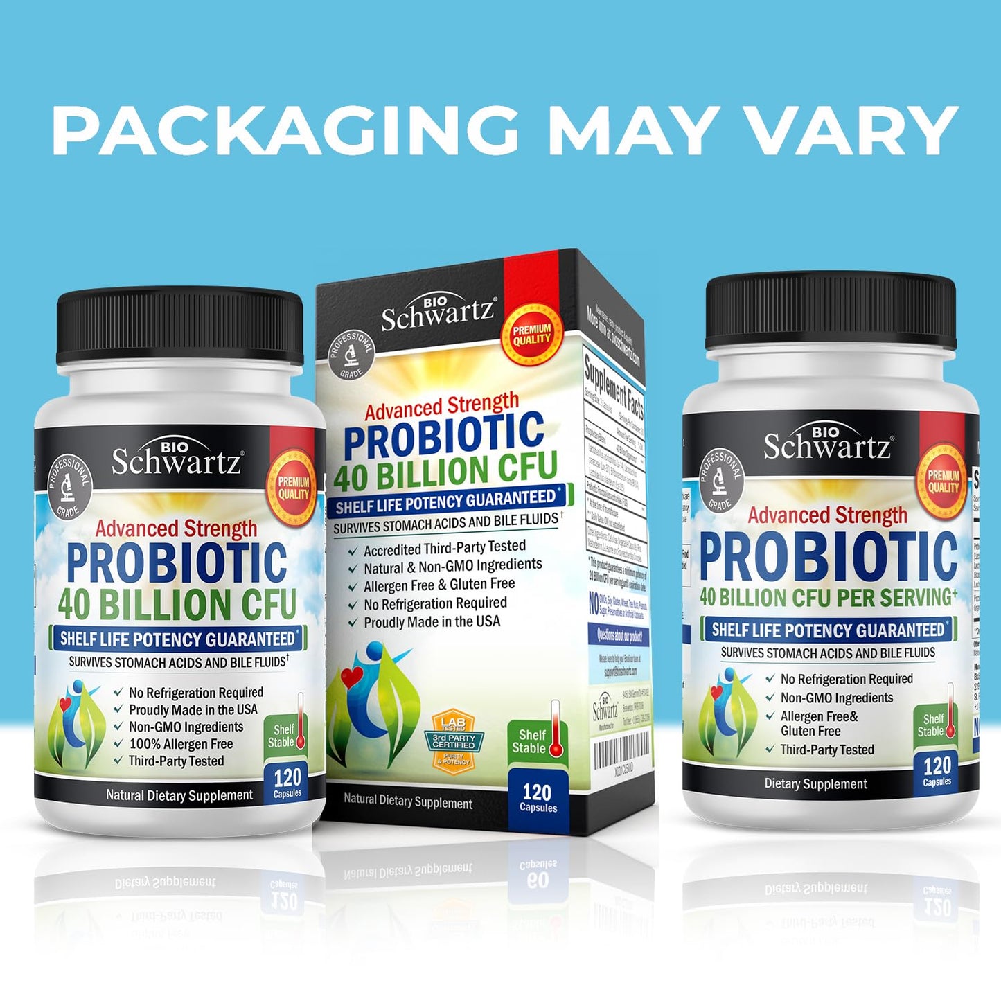 Daily Probiotic Supplement 40 Billion CFU - Gut Health Complex with Astragalus