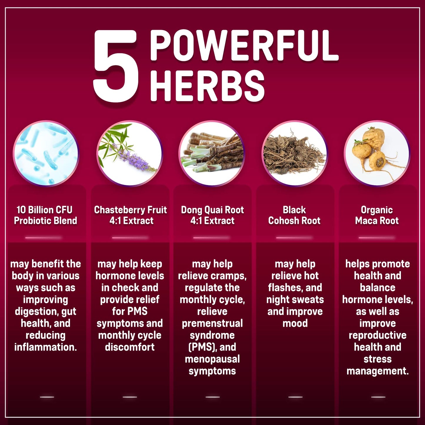 Hormone Balance + Probiotics for Women (3450mg) Natural Relief for Menopause