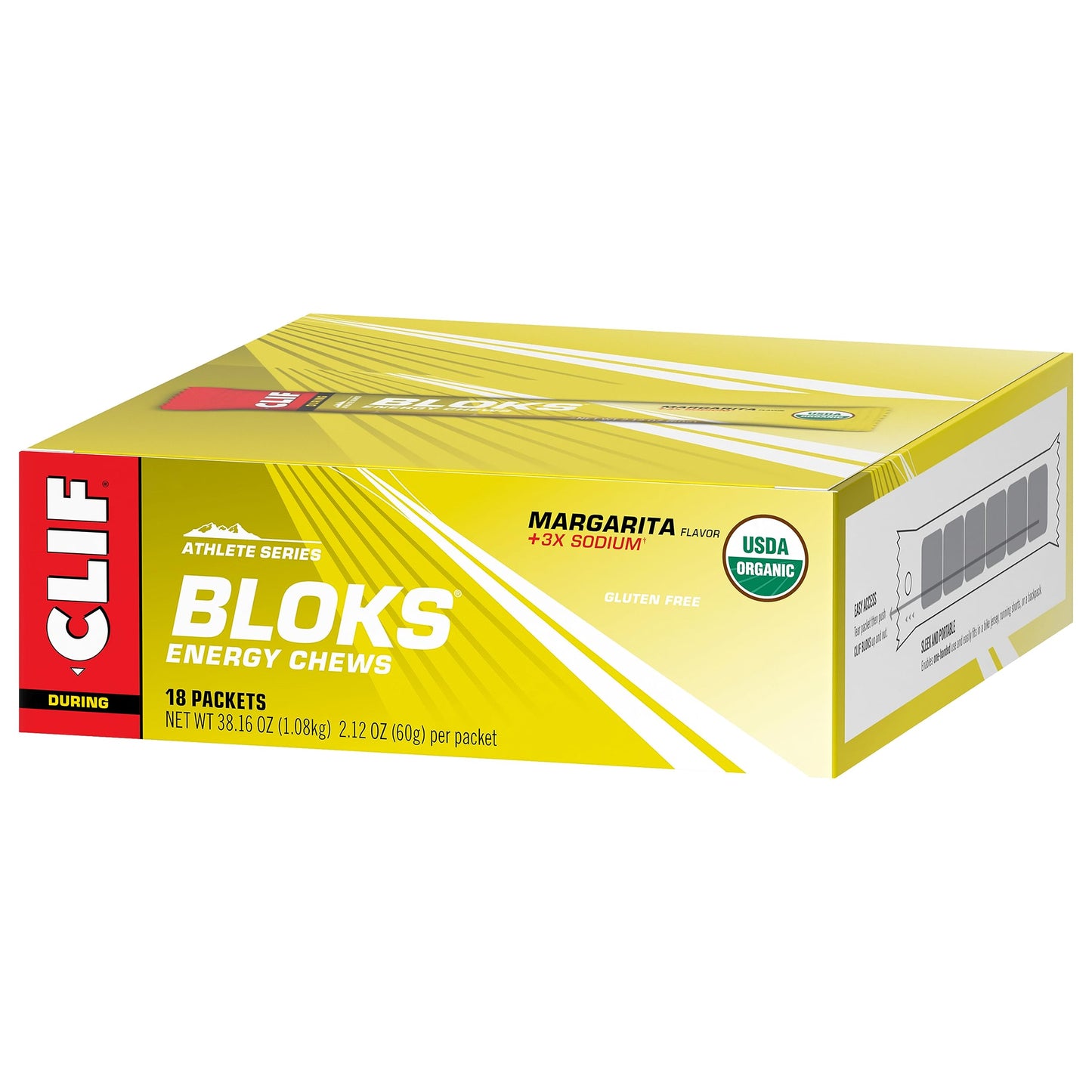 CLIF BLOKS - Margarita Flavor with 3X Sodium - Energy Chews - Non-GMO