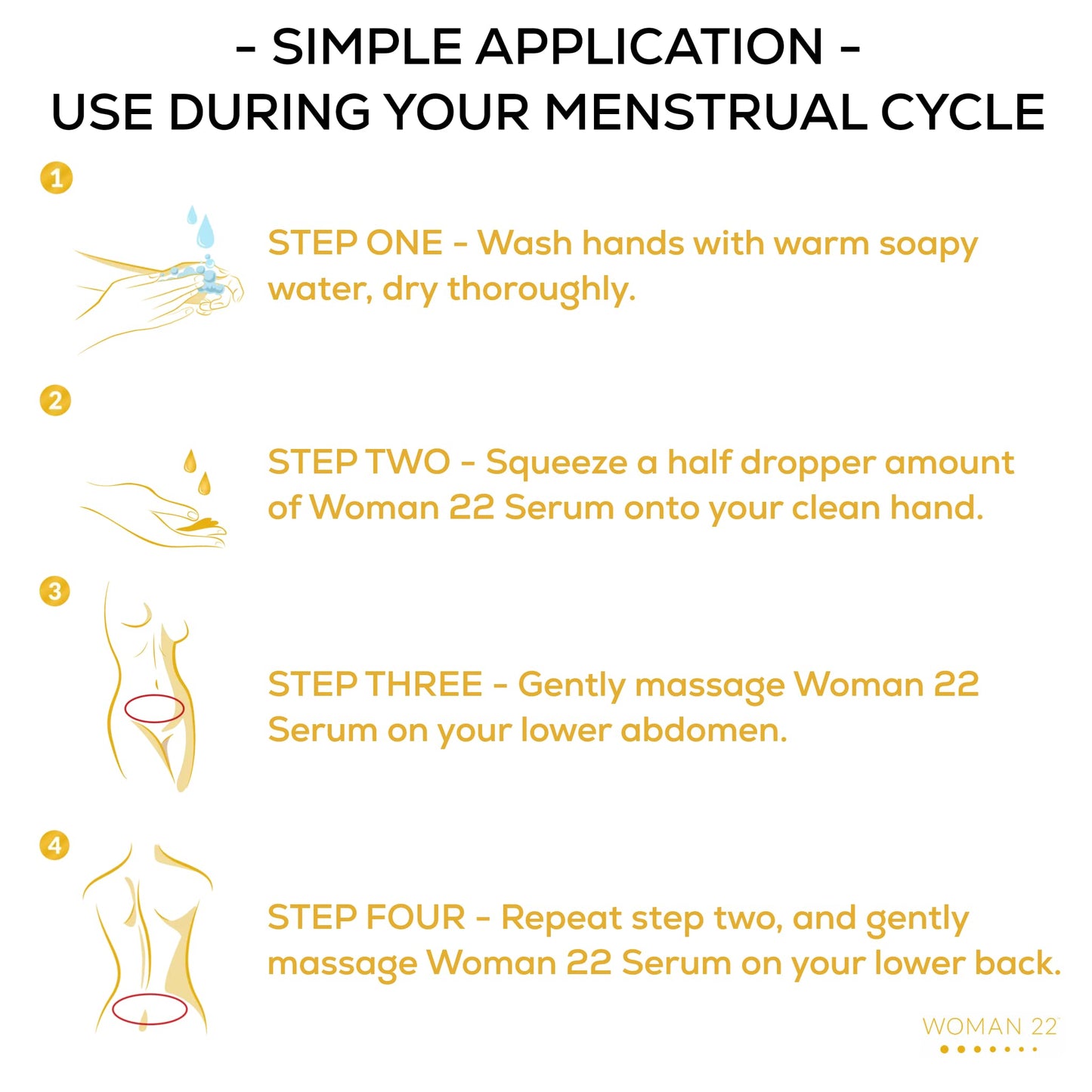 Topical Soothing Serum for Difficult Periods, Cramps, Bloating & more. Apply Lower Abdomen