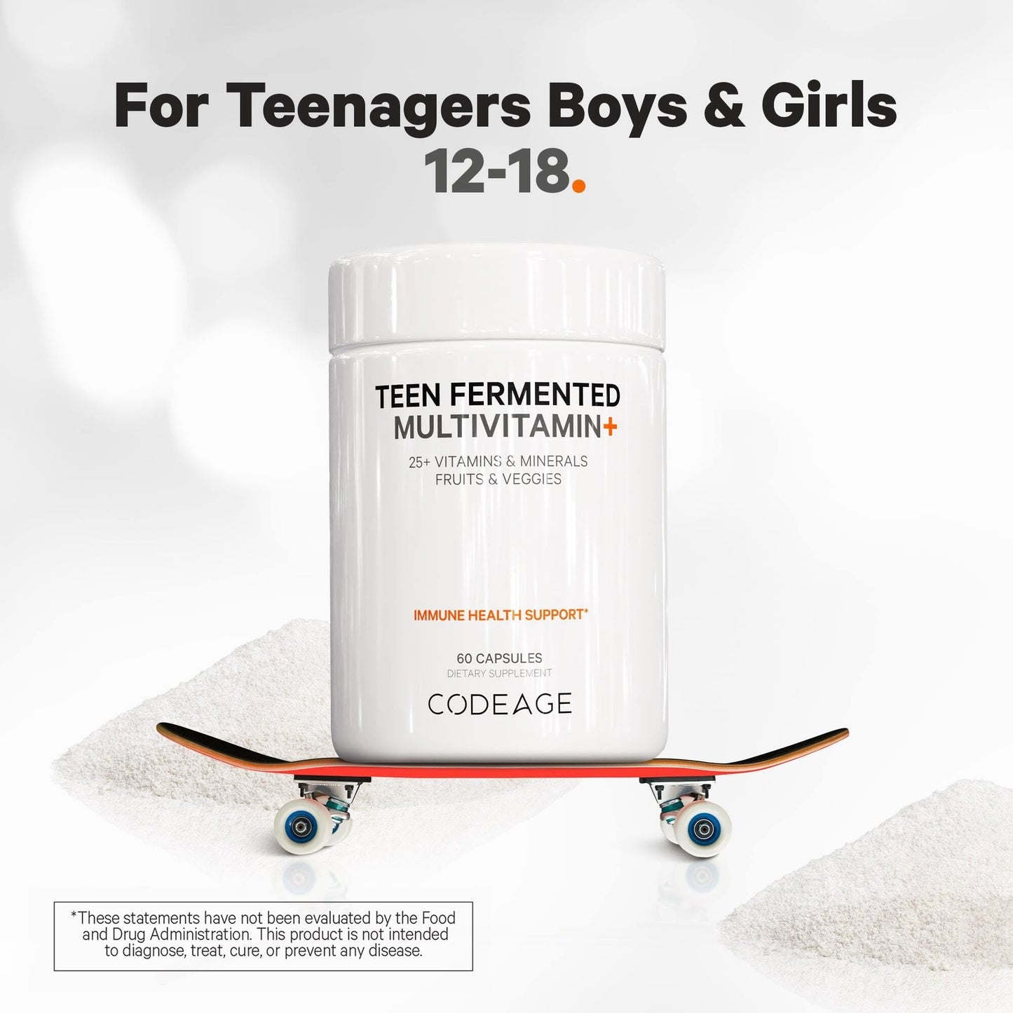 Codeage Teen’s Daily Multivitamin Supplement, 25+ Vitamins & Minerals for Teenage Boys & Girls