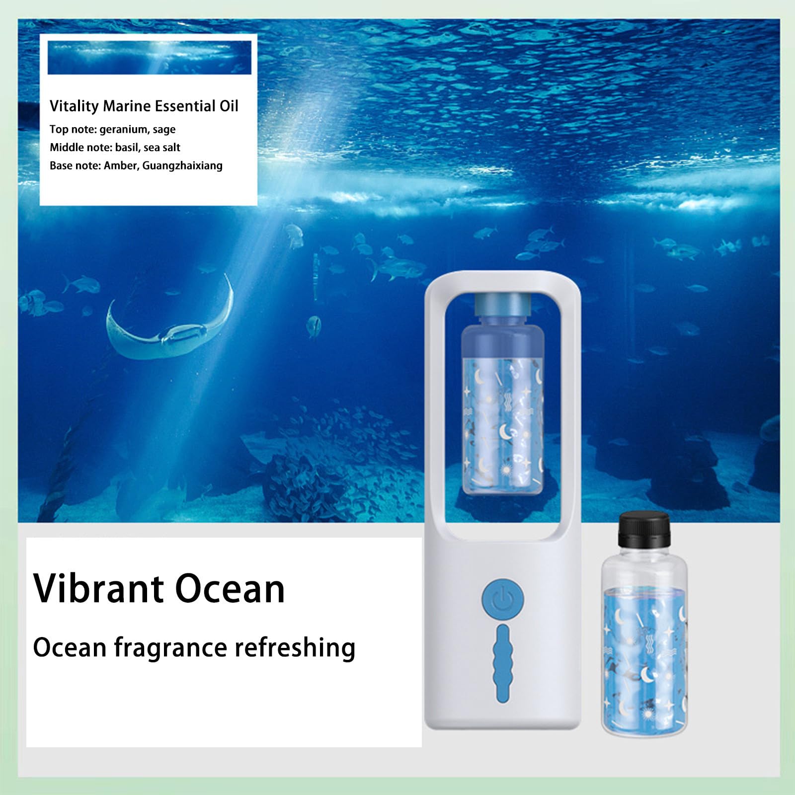 50ml Odor Removal Rotating Smog Essential Oil Diffuser, 3 Stage Timing Adjustment Incense USUPDD