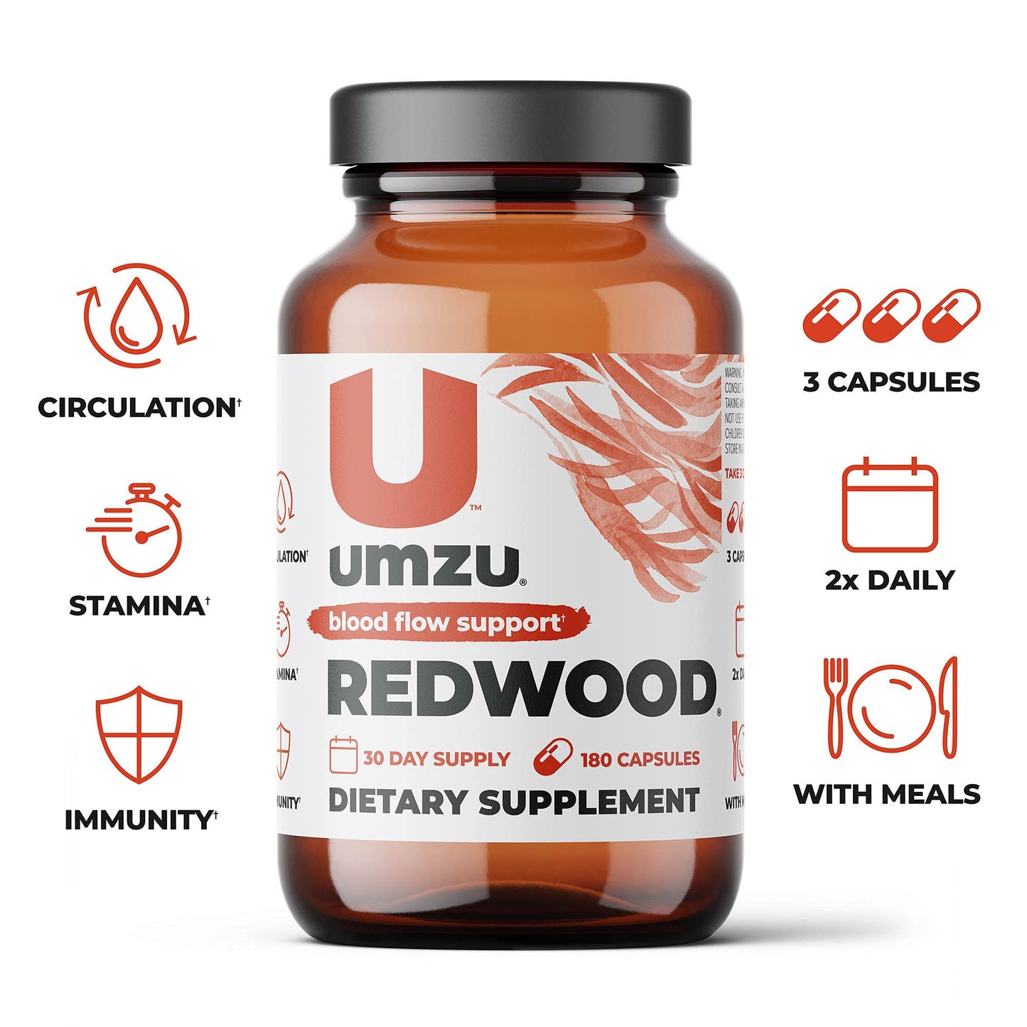 UMZU Redwood - Supports Nitric Oxide & Healthy Blood Flow - Blend of Vitamins & Herbal