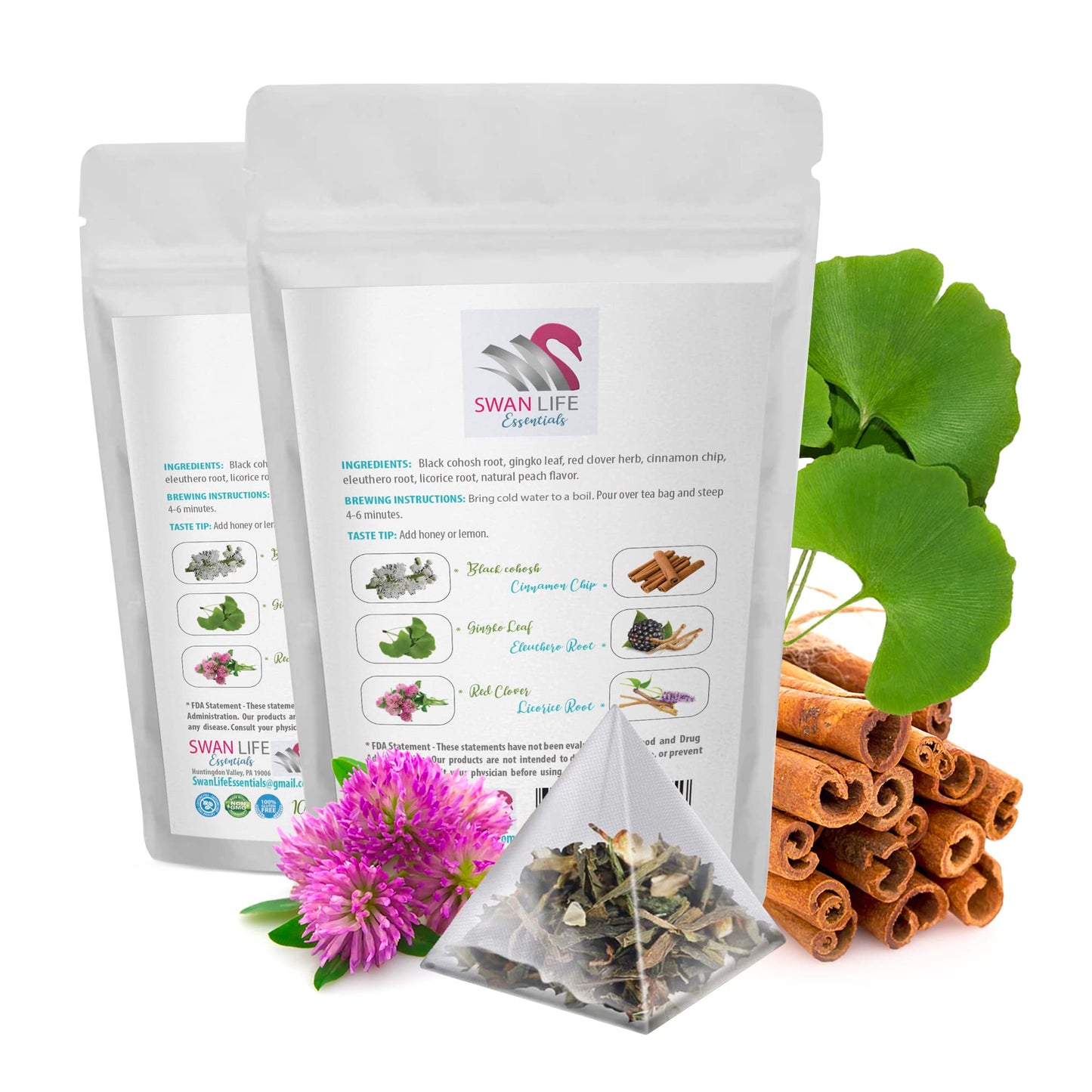 herbal tea for menopause - caffeine free - Hormonal Balance + Hot Flashes – 28 Days MENOPAUSE