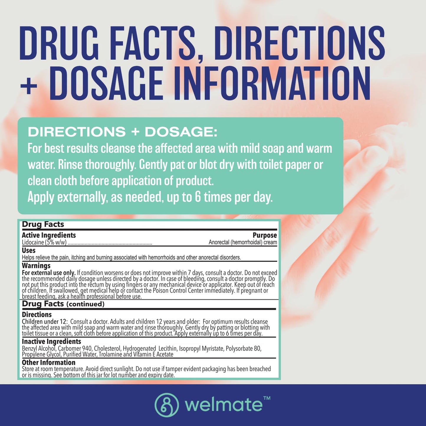 WELMATE | 5% Lidocaine | Numbing Cream Maximum Strength | Topical Anesthetic