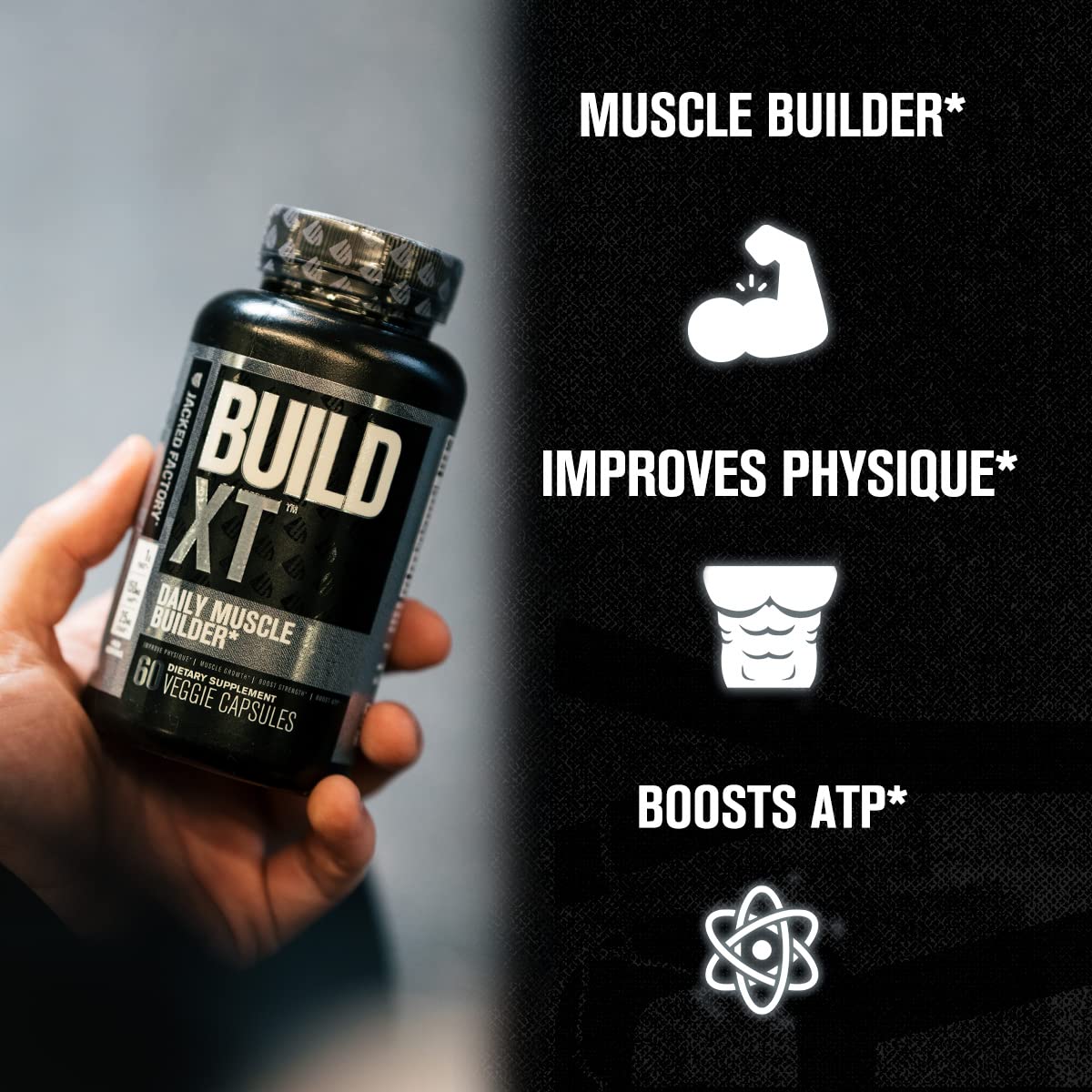 Jacked Factory Nitrosurge Pre-Workout in Cherry Limeade & Build XT Muscle Building Bundle for Men & Women