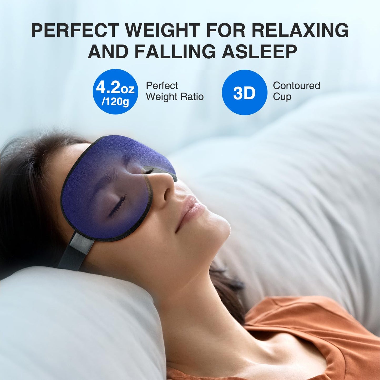 YFONG Weighted Sleep Mask, Women Men 3D Eye Mask Blocking Lights