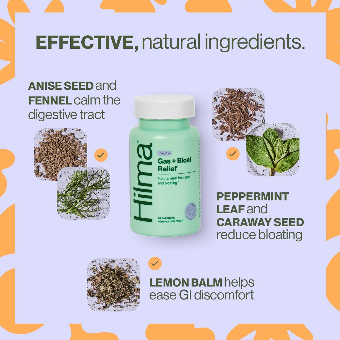 Hilma Natural Gas & Bloating Relief - with Lemon Balm, Fennel & Peppermint Leaf - Doctor