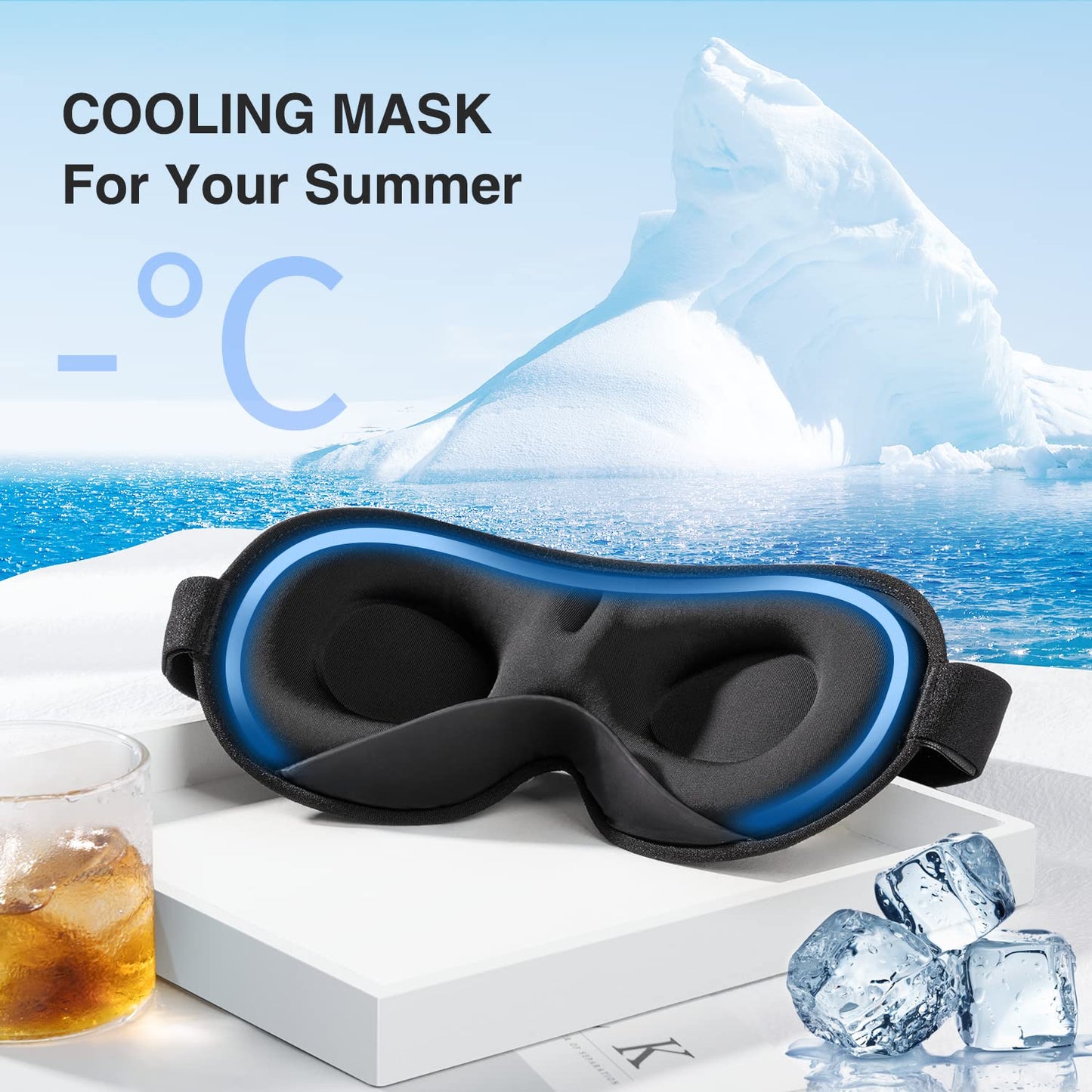 YFONG Weighted Sleep Mask, Women Men 3D Eye Mask Blocking Lights