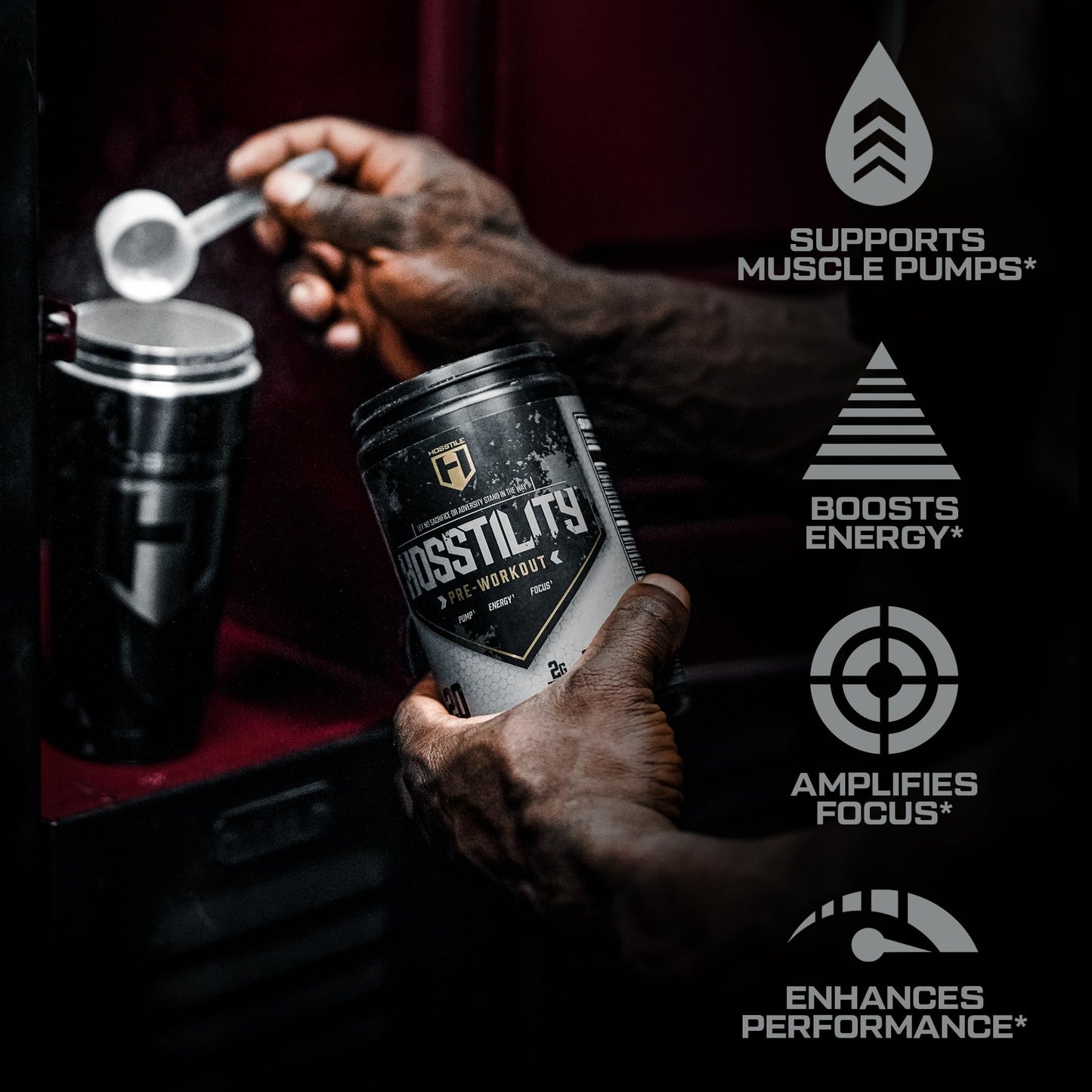 HOSSTILE Hosstility Pre Workout, All-in-One Pre Workout Powder for Men and Women