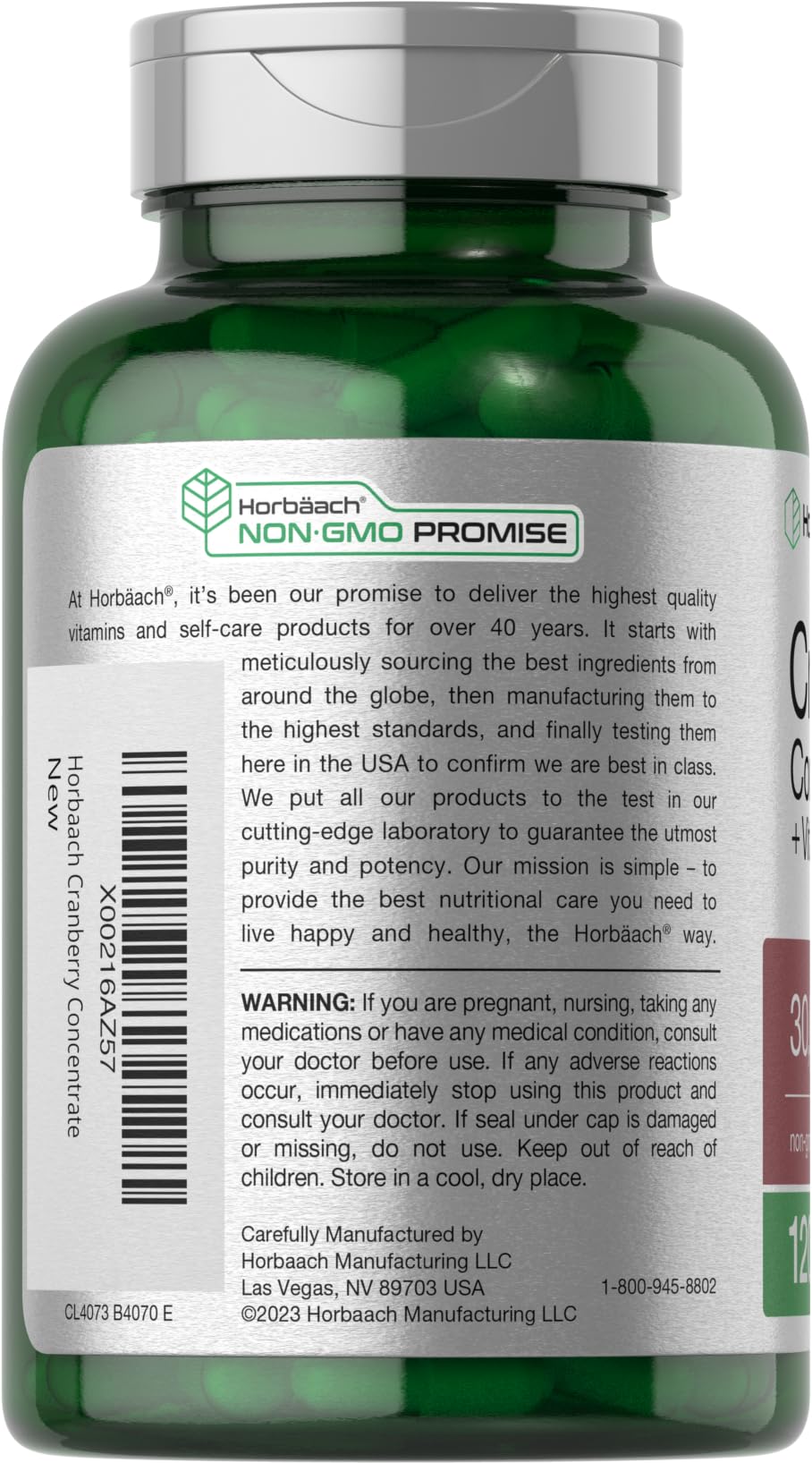 Cranberry Concentrate Extract Pills + Vitamin C | 30,000mg | 120 Capsules | Triple Strength