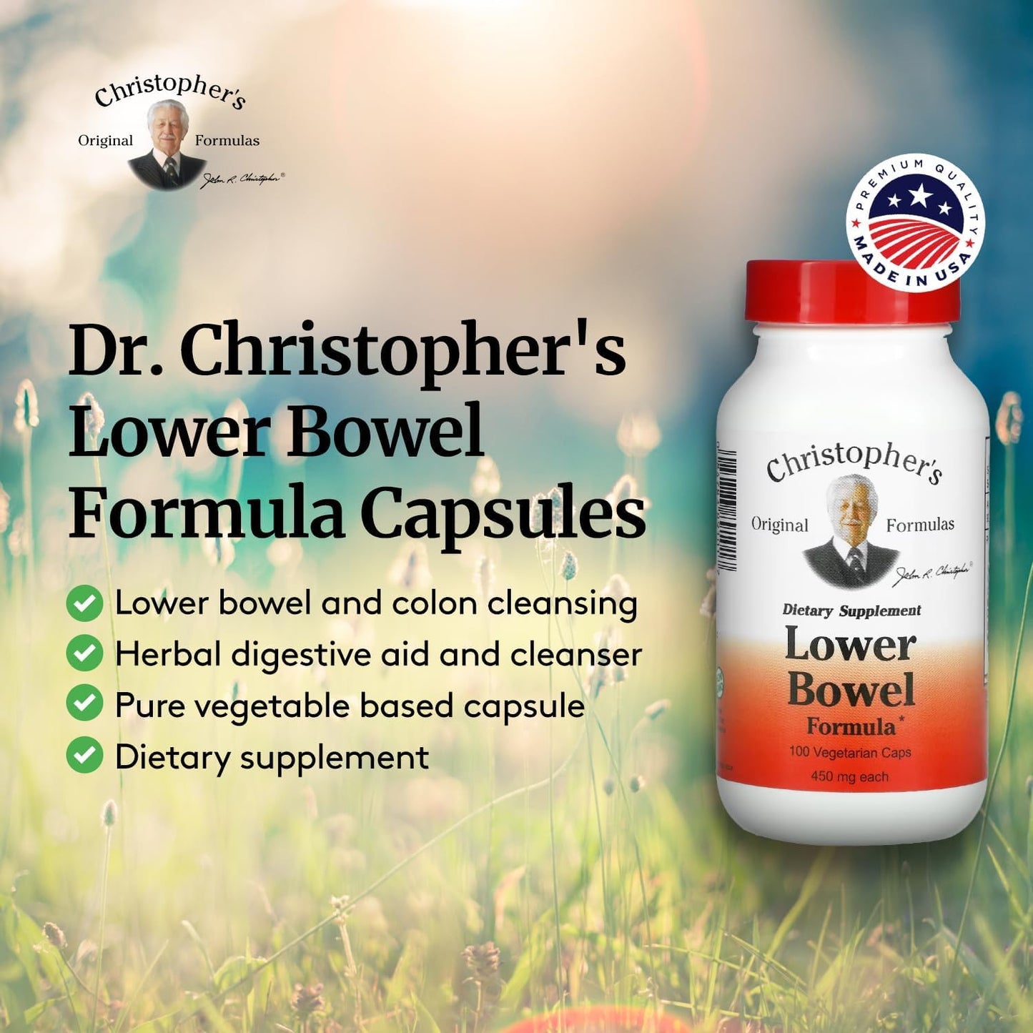 Dr. Christopher's Lower Bowel Cleanse Formula Capsules - Herbal Laxative Colon