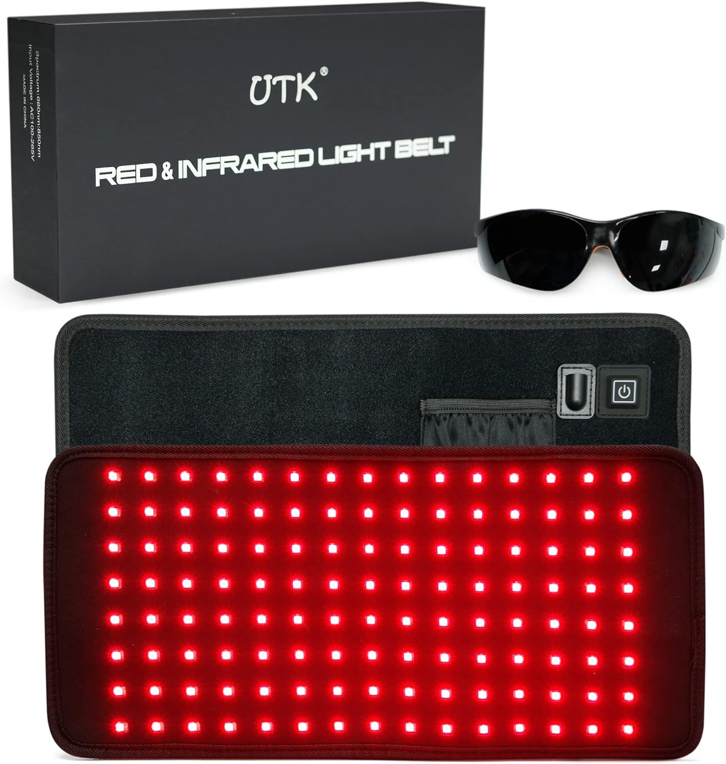 UTK Red Light Therapy Pad for Body Pain Relief, LED 660&850nm Wearable Wrap Deep Therapy