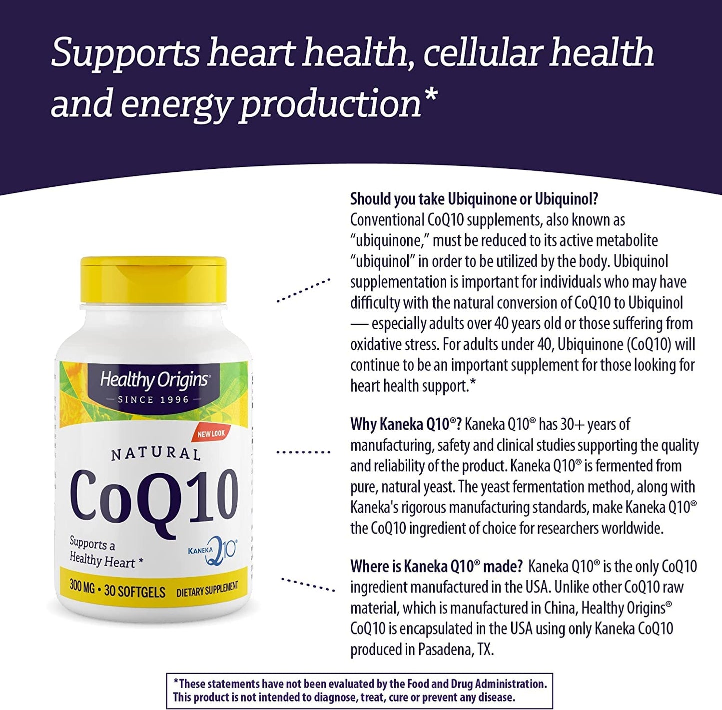 Healthy Origins CoQ10 (Kaneka Q10), 300 mg - Heart Health & Energy Supplement - Gluten