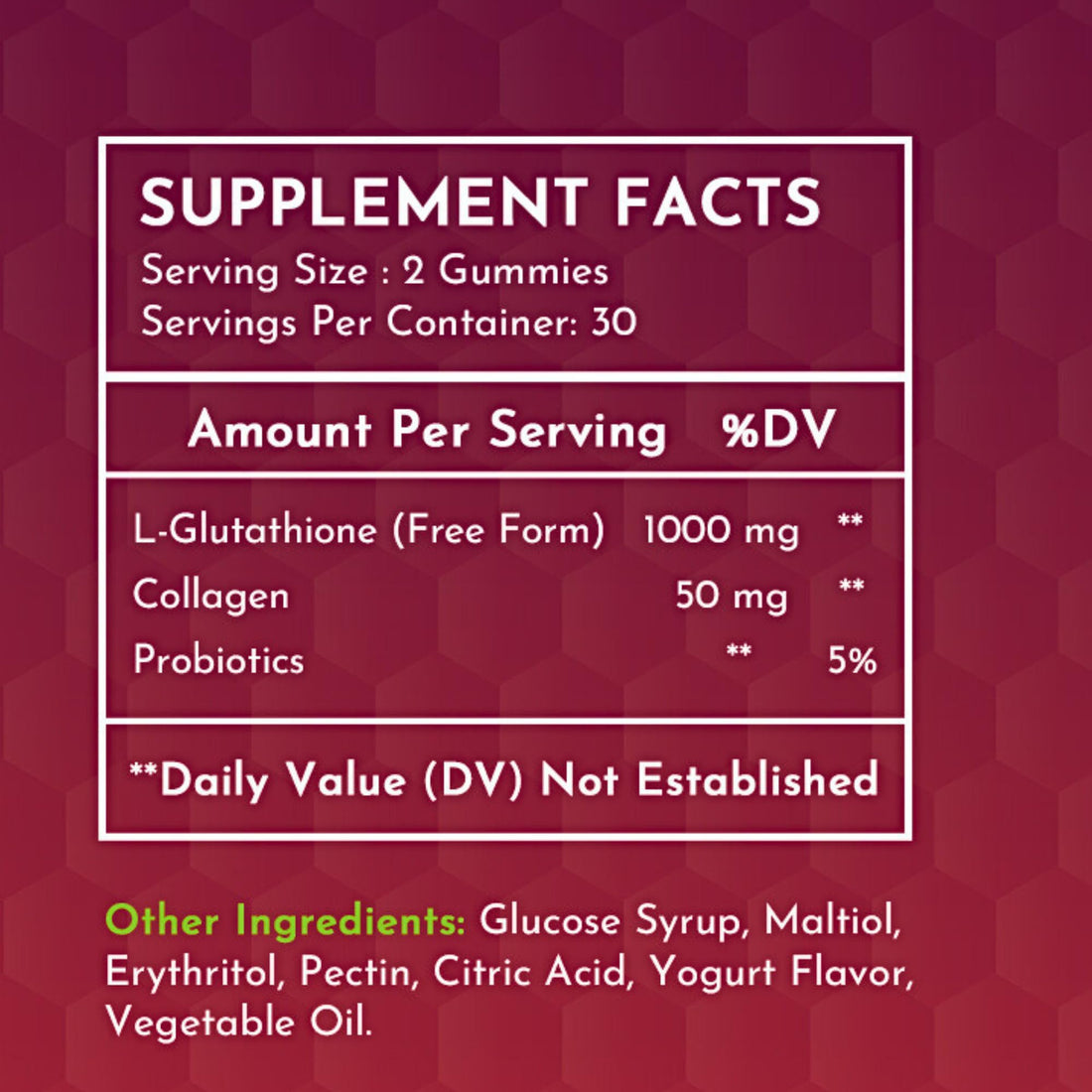 2 Pack Glutathione Gummies | with Marine Collagen | 1050mg per Serving | Antioxidant Support