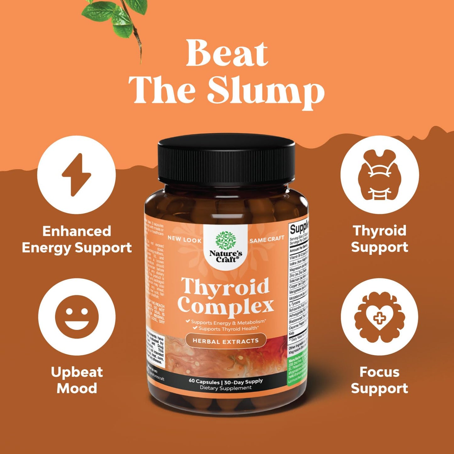 Herbal Thyroid Support Complex - Iodine Thyroid Supplement with L Tyrosine Bladderwrack