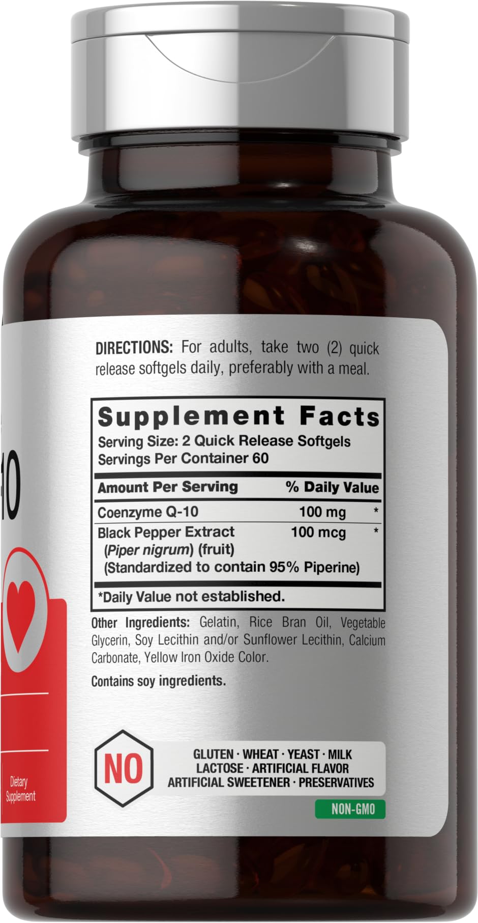 Horbaach CoQ10 100mg Softgels | 120 Count | Non-GMO and Gluten Free Supplement