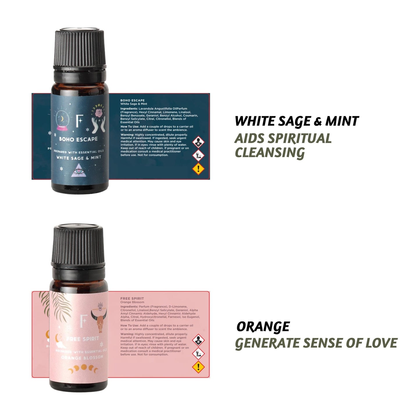 Folkulture Essential Oil Set for Diffuser, Set of 6, Aromatherapy Diffuser Oil Scents for Home