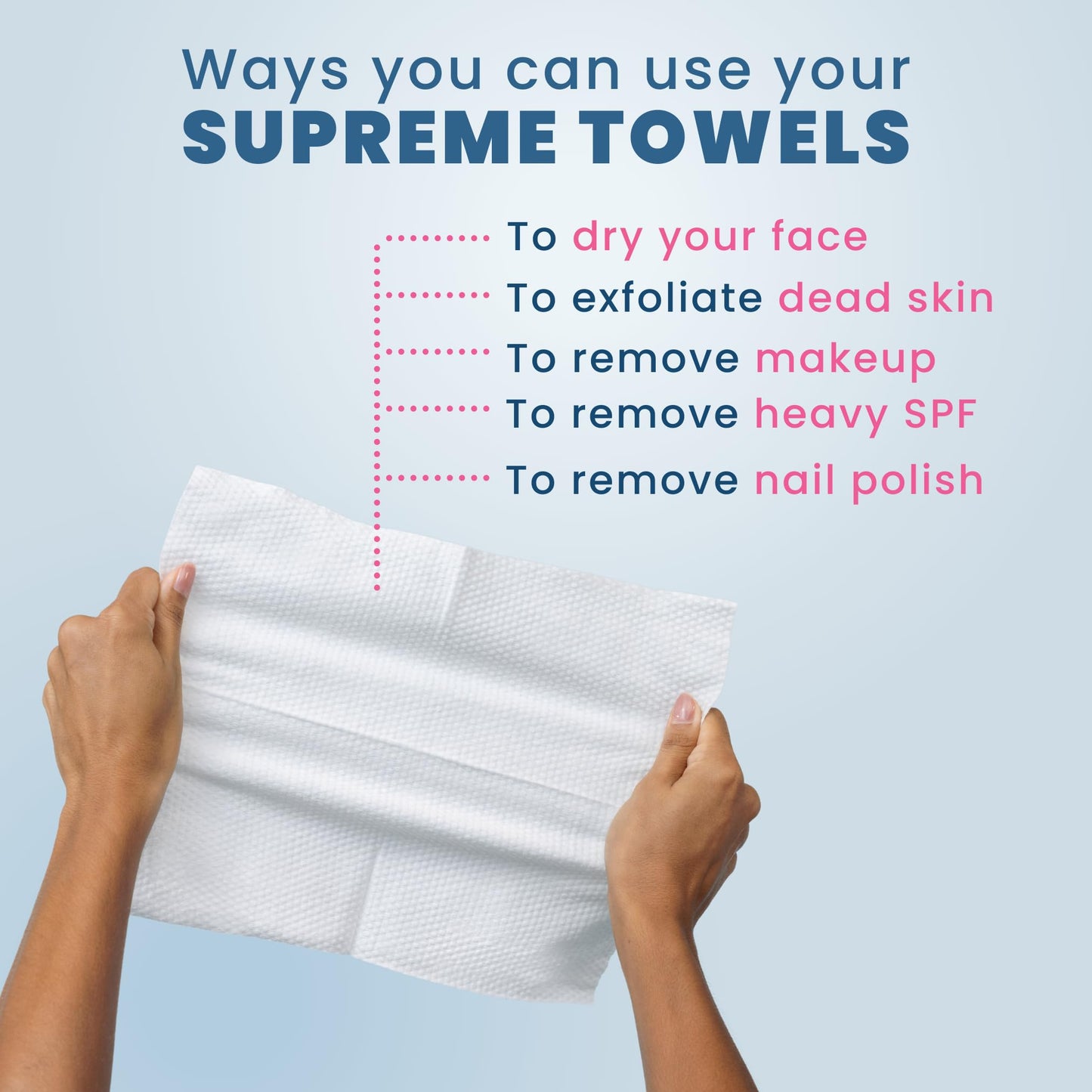 Clean Skin Club Clean Towels XL Supreme, 50 Count, Absorbent, Gentle