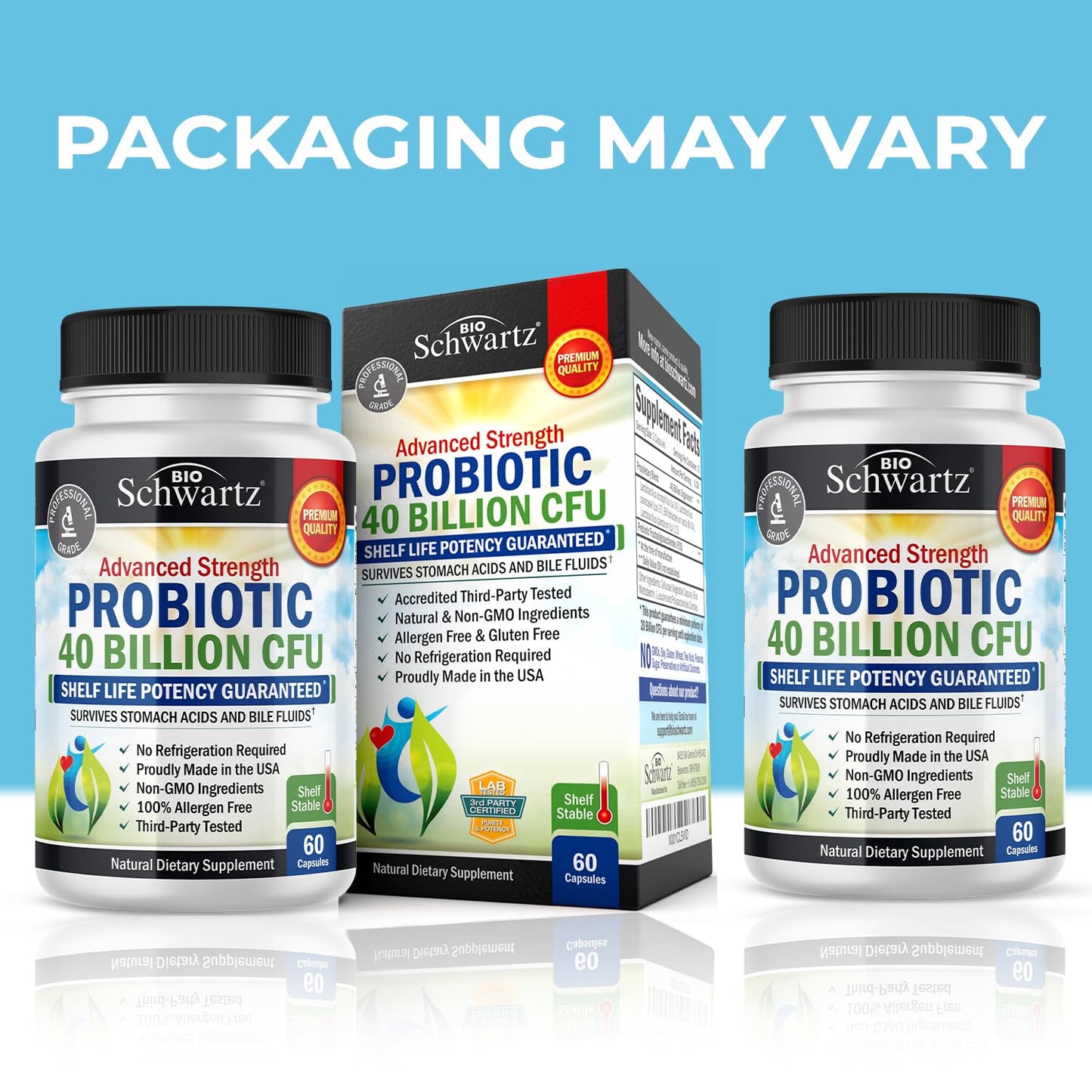 Daily Probiotic Supplement with 40 Billion CFU - Gut Health Complex with Astragalus