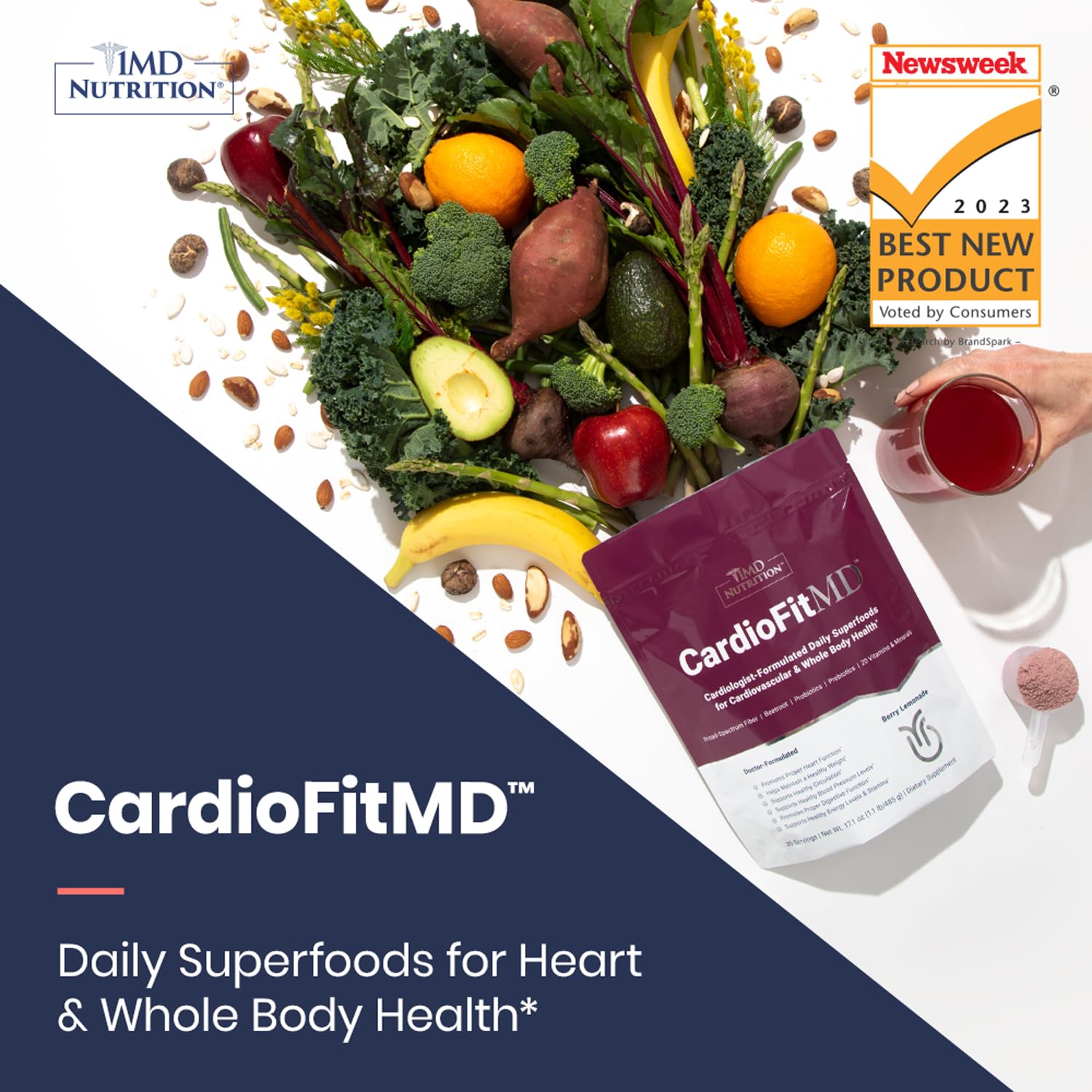 1MD Nutrition CardioFitMD - Vegan Beets Superfood Keto-Friendly Heart Health Powder 1MD Nutrition