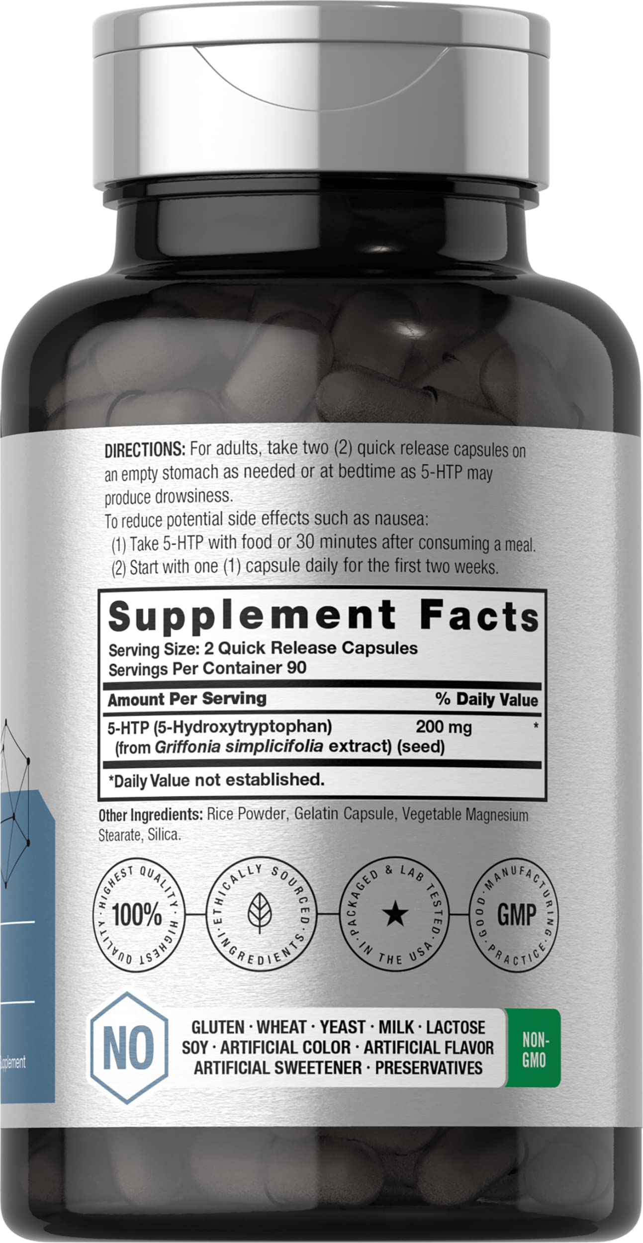 5HTP 200mg Capsules | 180 Capsules | Griffonia Simplicifolia | 5HTP Extra Strength Supple