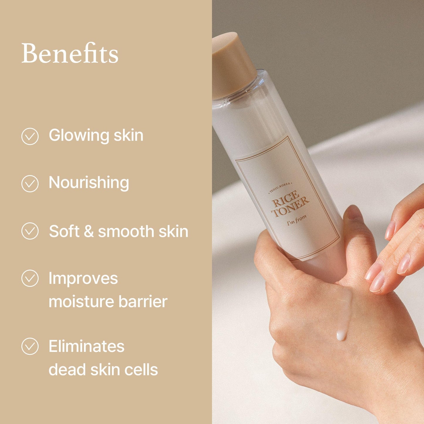I'm From Rice Toner, 77.78% Rice Extract from Korea, Glow Essence with Niacinamide