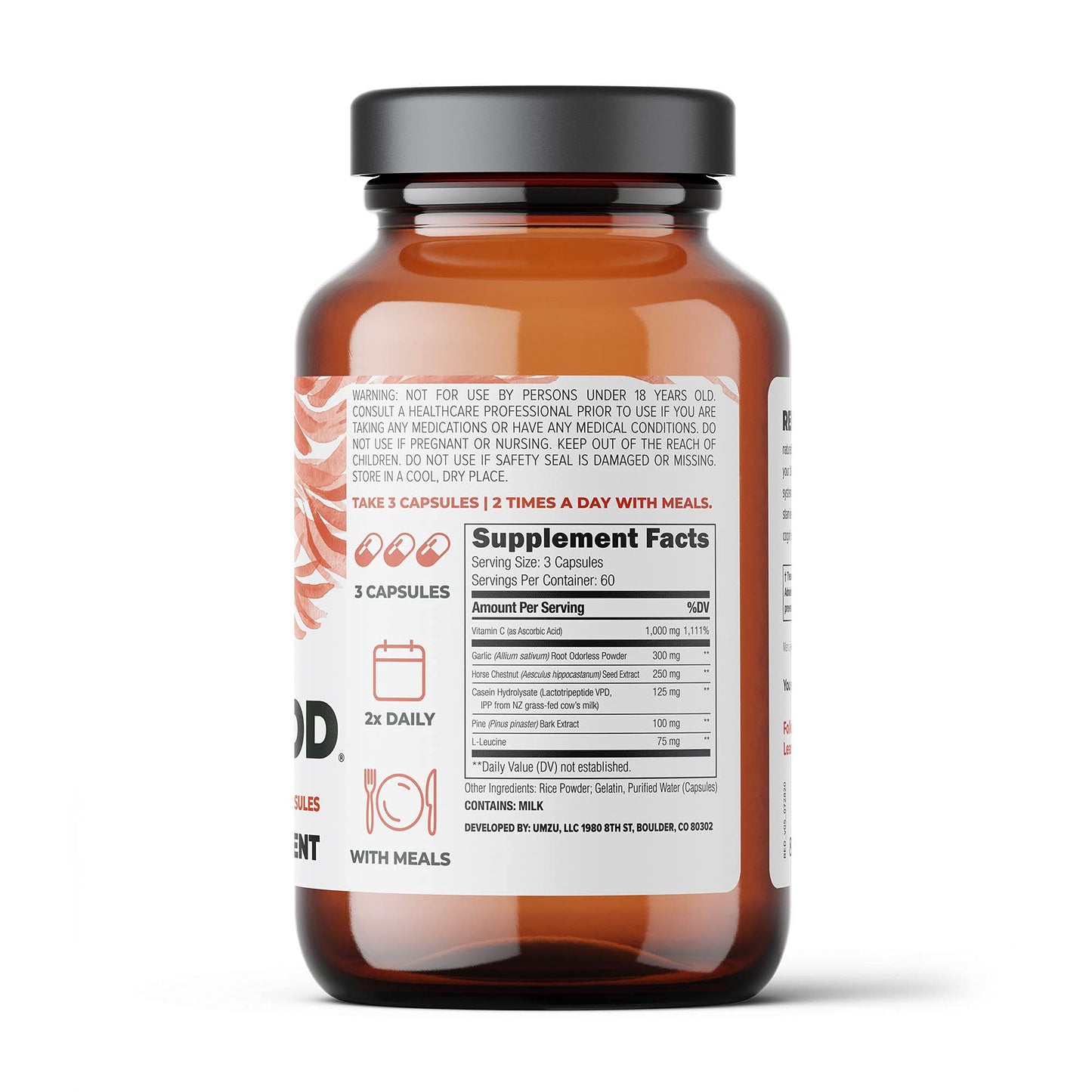 UMZU Redwood - Supports Nitric Oxide & Healthy Blood Flow - Blend of Vitamins & Herbal