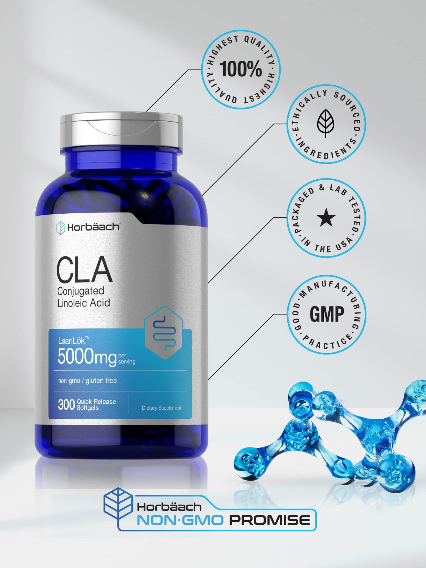 CLA Supplement | 300 Softgel Pills | Maximum Potency | Conjugated Lineolic Acid from