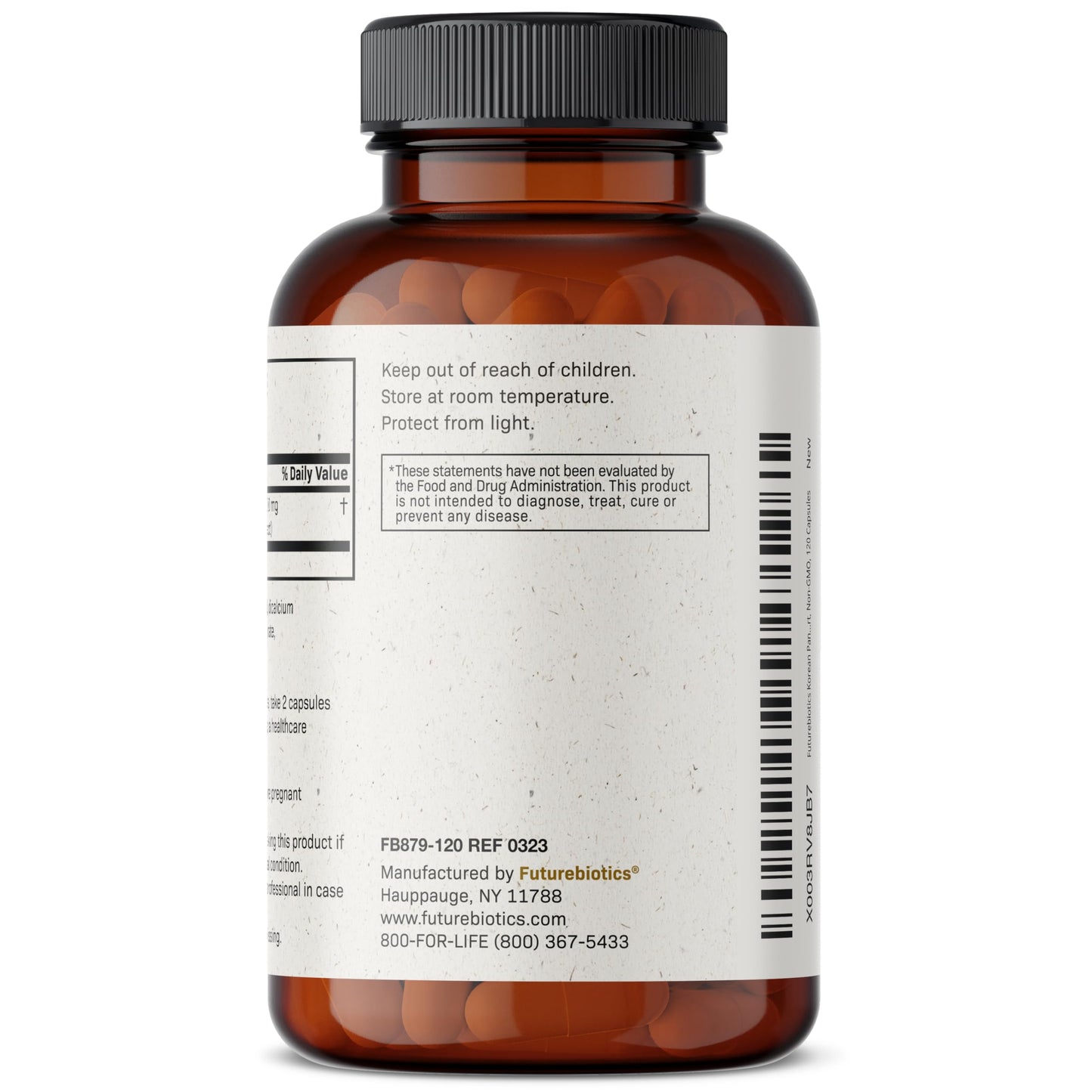 Futurebiotics Korean Panax Ginseng 1000 MG Per Serving Energy, Memory & Brain Health