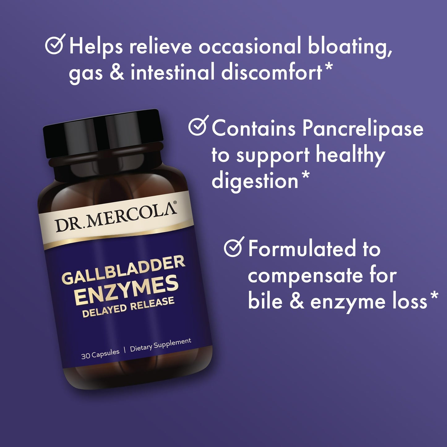 Dr. Mercola Gallbladder Enzymes, 30 Servings (30 Capsules), Dietary Supplement