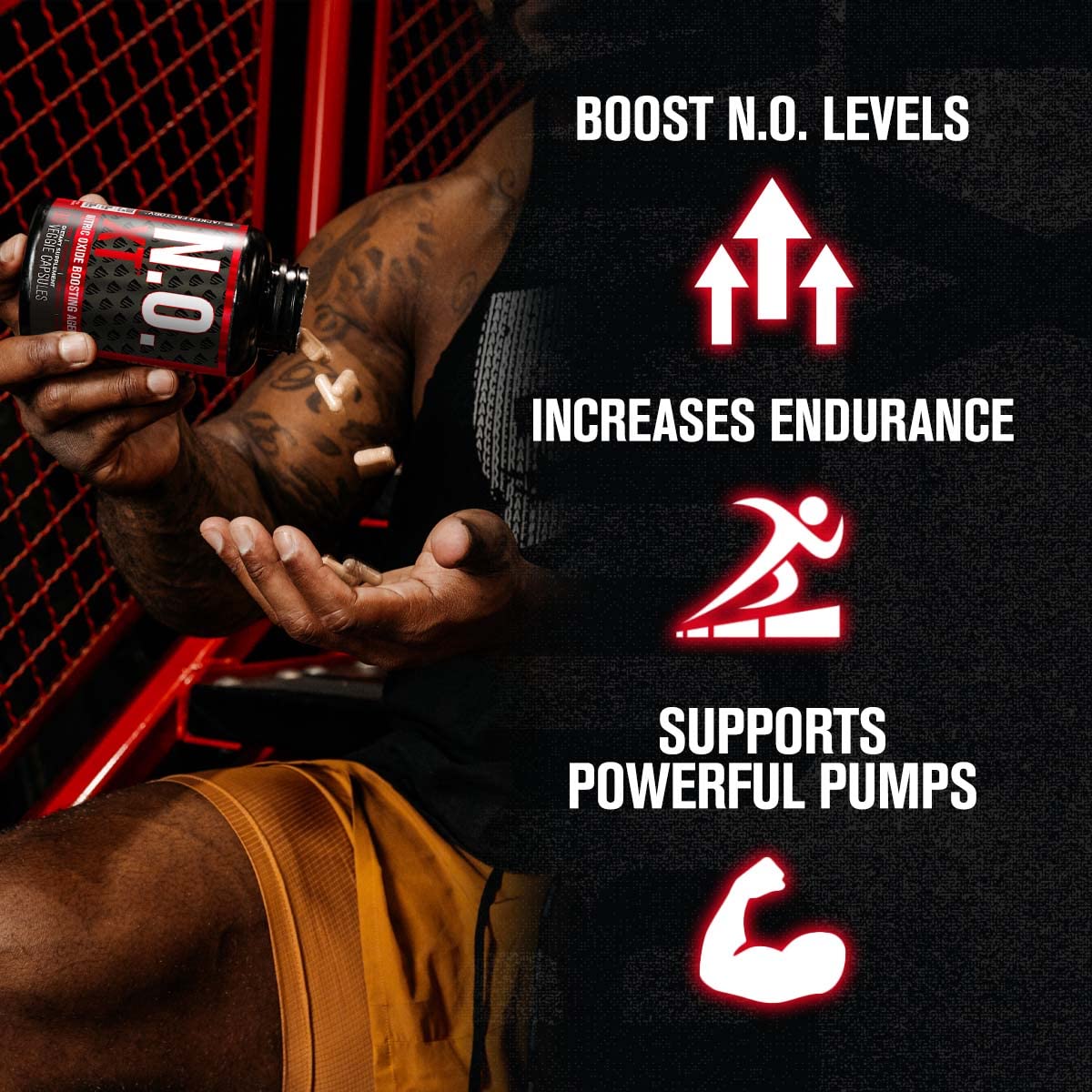 Jacked Factory N.O. XT Nitric Oxide Supplement, Growth Surge Post Workout Muscle Builder, Build XT Muscle Builder
