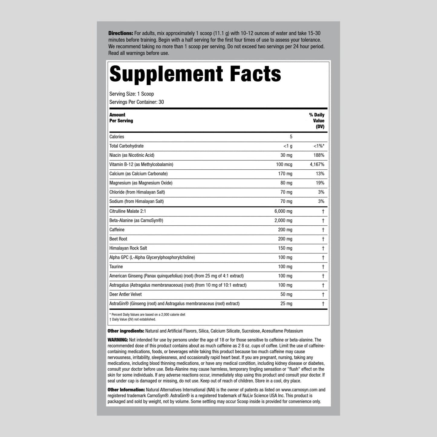 Fitness Labs Pre Workout Powder | for Men and Women | Intensifier Supplement | Watermelon Candy Flavor | 30 Servings | Non-GMO, Gluten Free Supplement