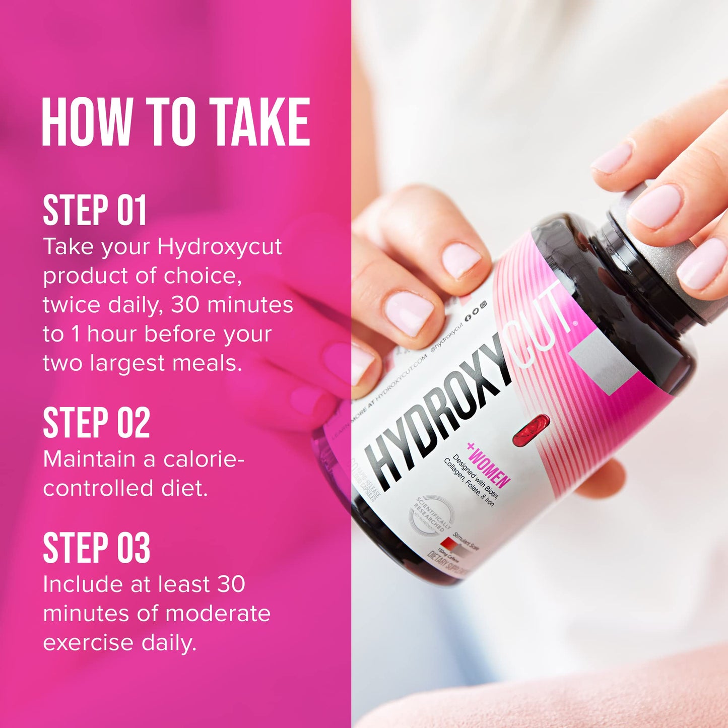 Hydroxycut + Women Pills with Biotin & Collagen | Hair Nails and Skin Vitamins | Iron Supplement