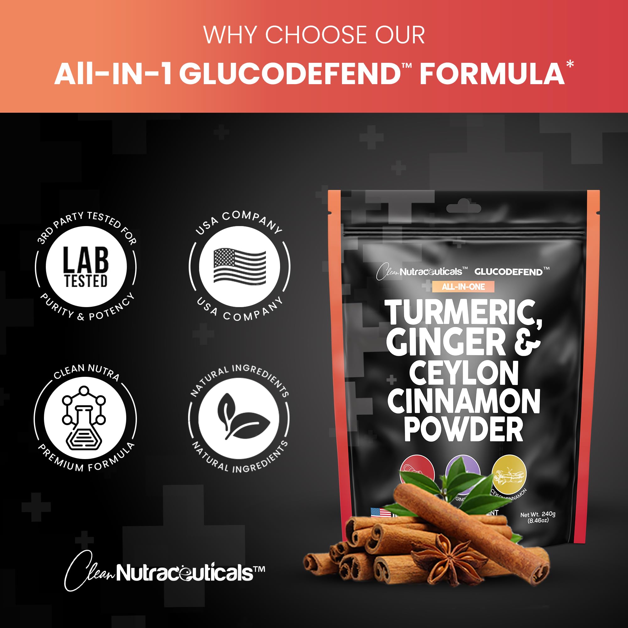 3in1 Turmeric Curcumin Ginger Root & Ceylon Cinnamon Powder Suppleme