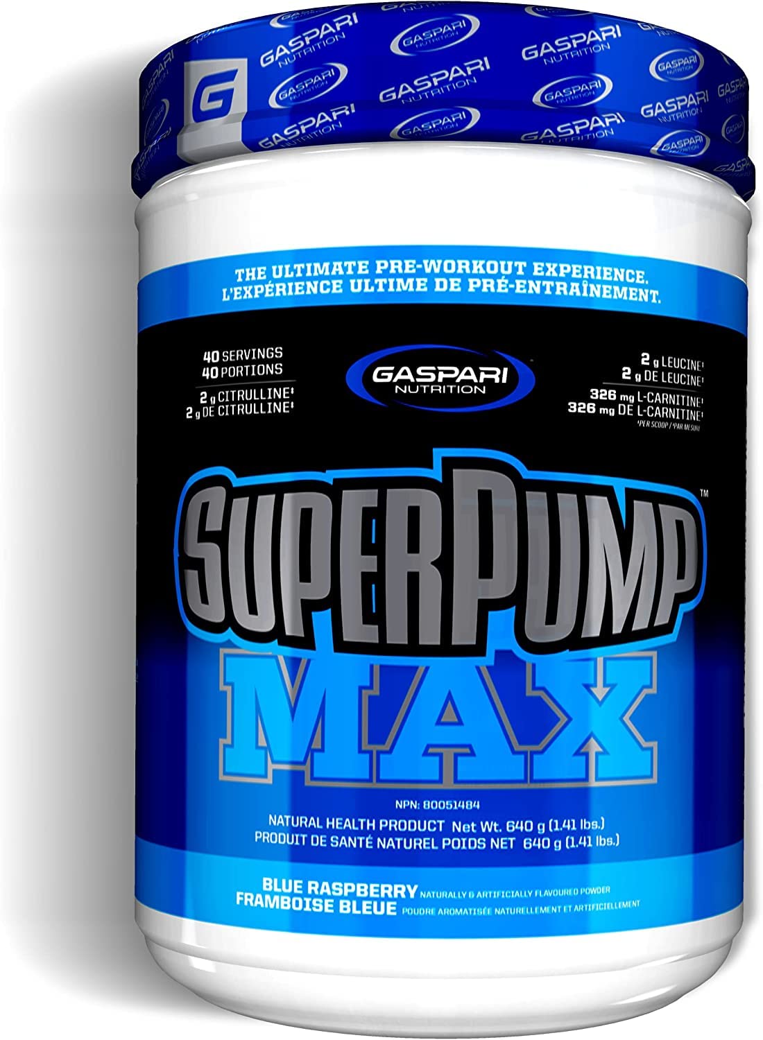 Gaspari Nutrition SuperPump Max Blue Raspberry Ice - 1.41 lbs