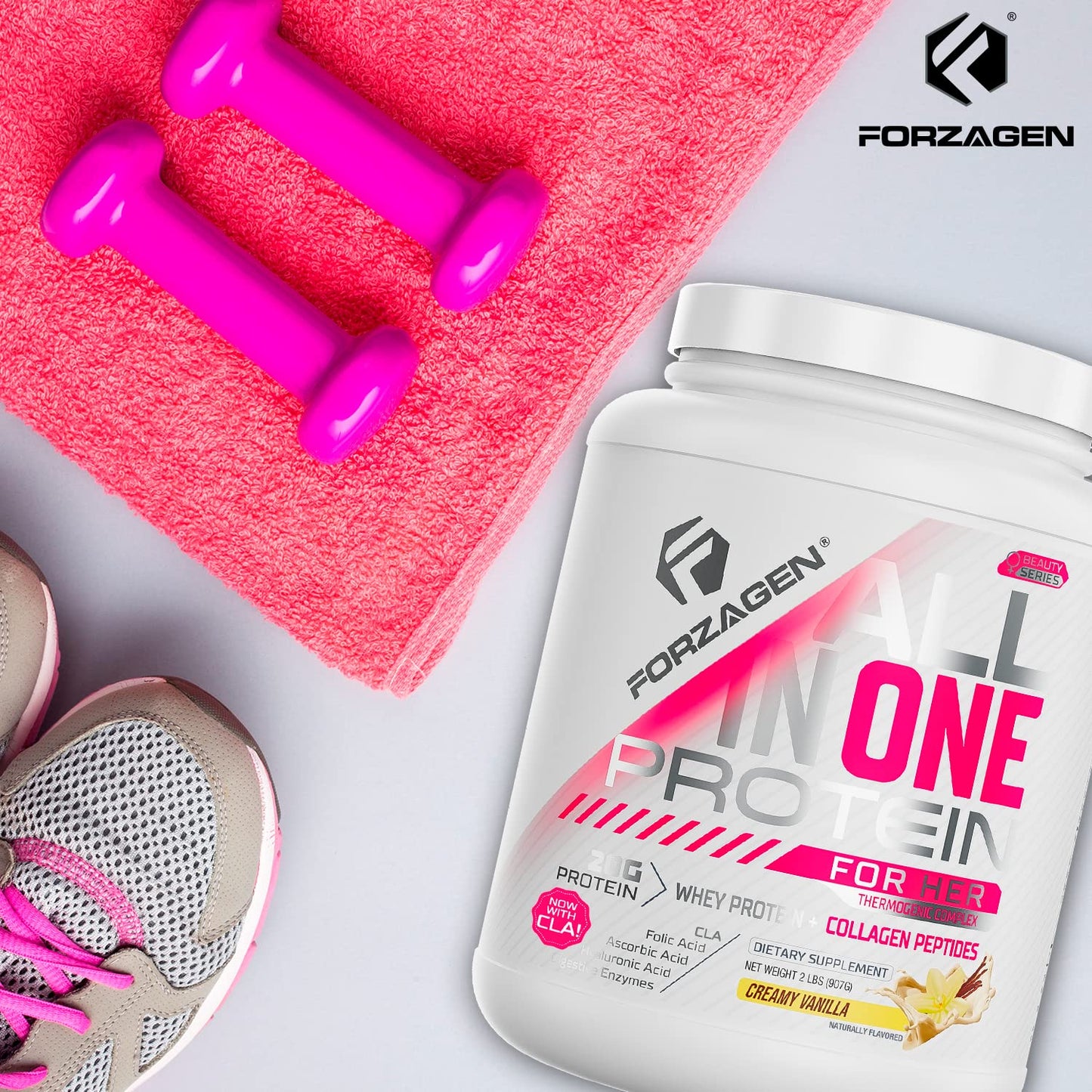 Forzagen All in One Protein for Her, Protein Powder for Women with Collagen Peptides