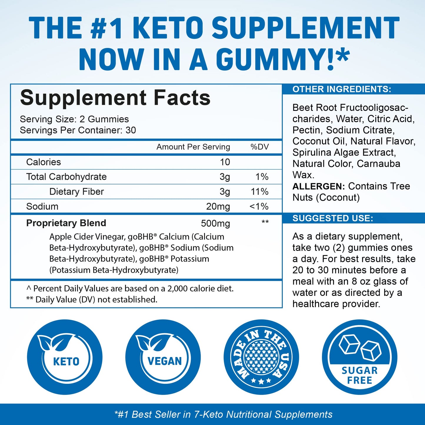 Herbtonics Apple Cider Vinegar Capsules Plus Keto BHB | Fat Burner & Weight Loss Supplement