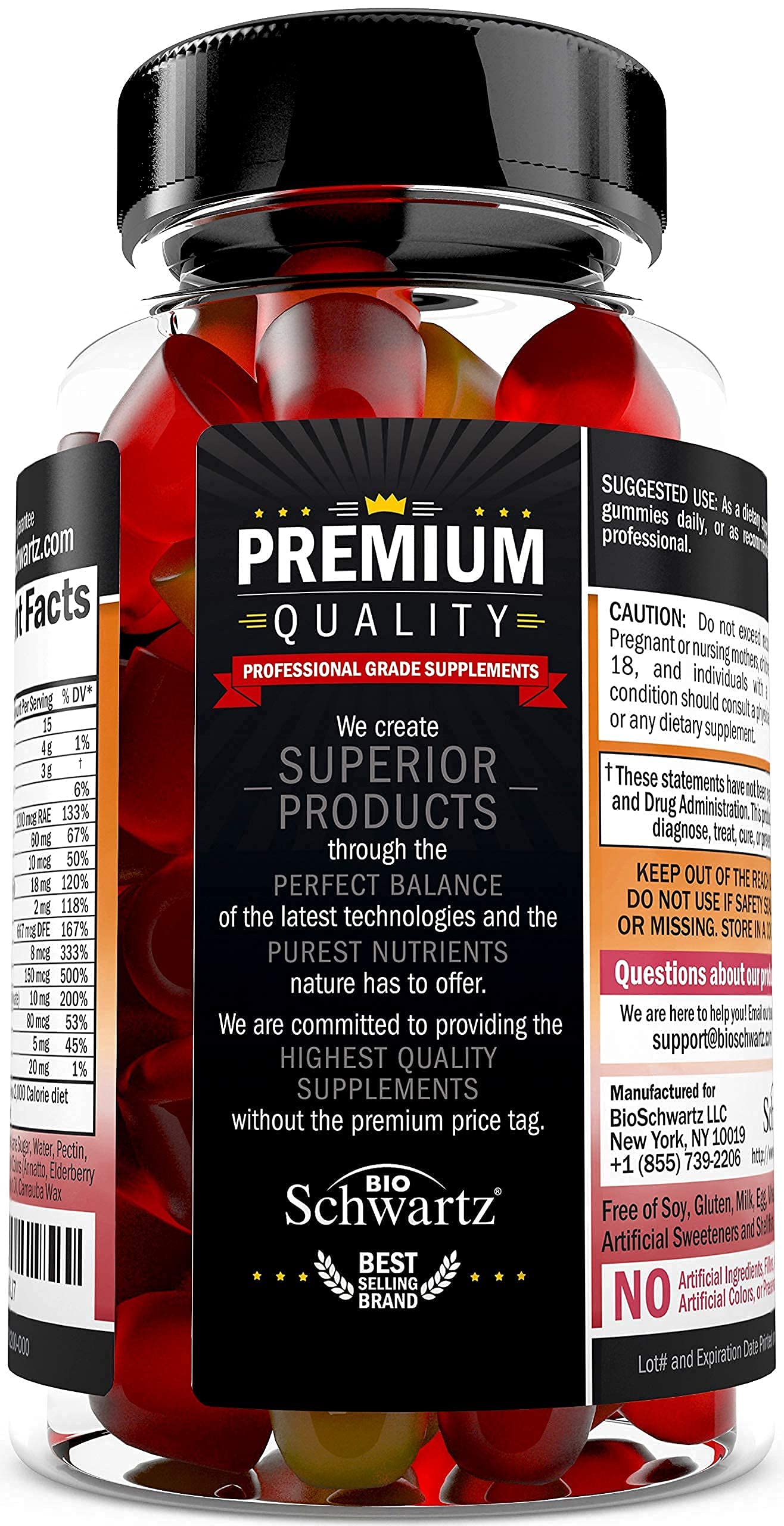 Women's Multivitamin Gummies with A C B6 B12 D & E Vitamins for Immune Support