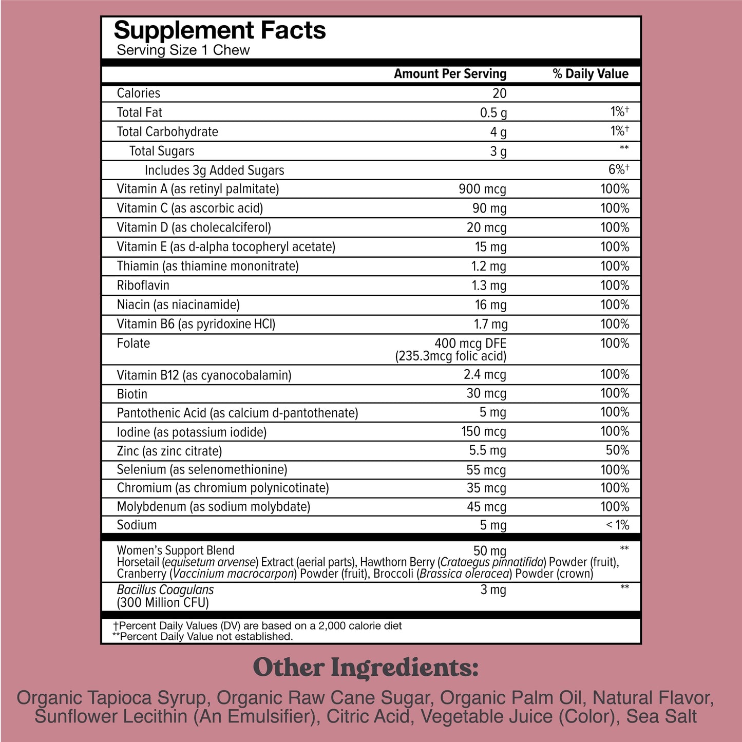 Chewsy Women's Multivitamin Chews, Immune & Energy Support, Vitamins C, B12, A, D, E