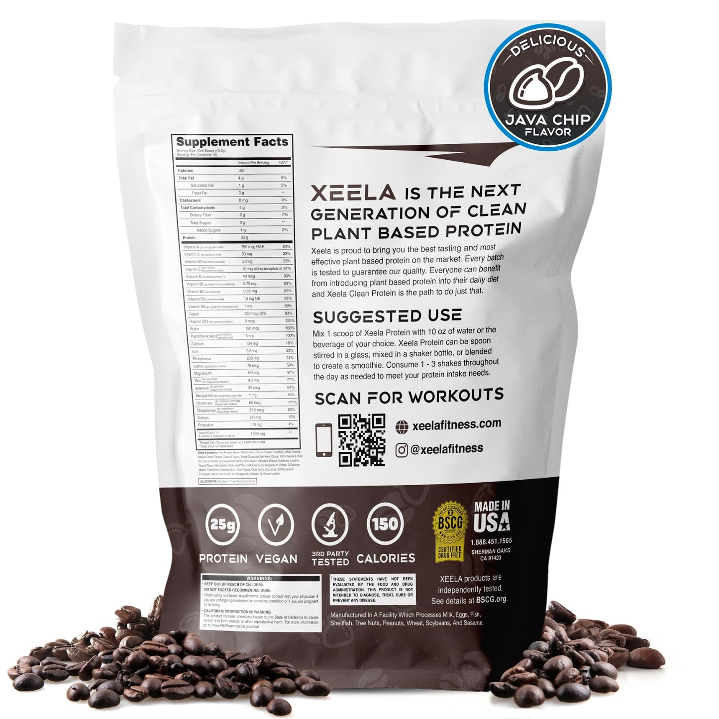 XEELA Plant Based Vegan Protein Powder - Independently Tested - 25g High Protein