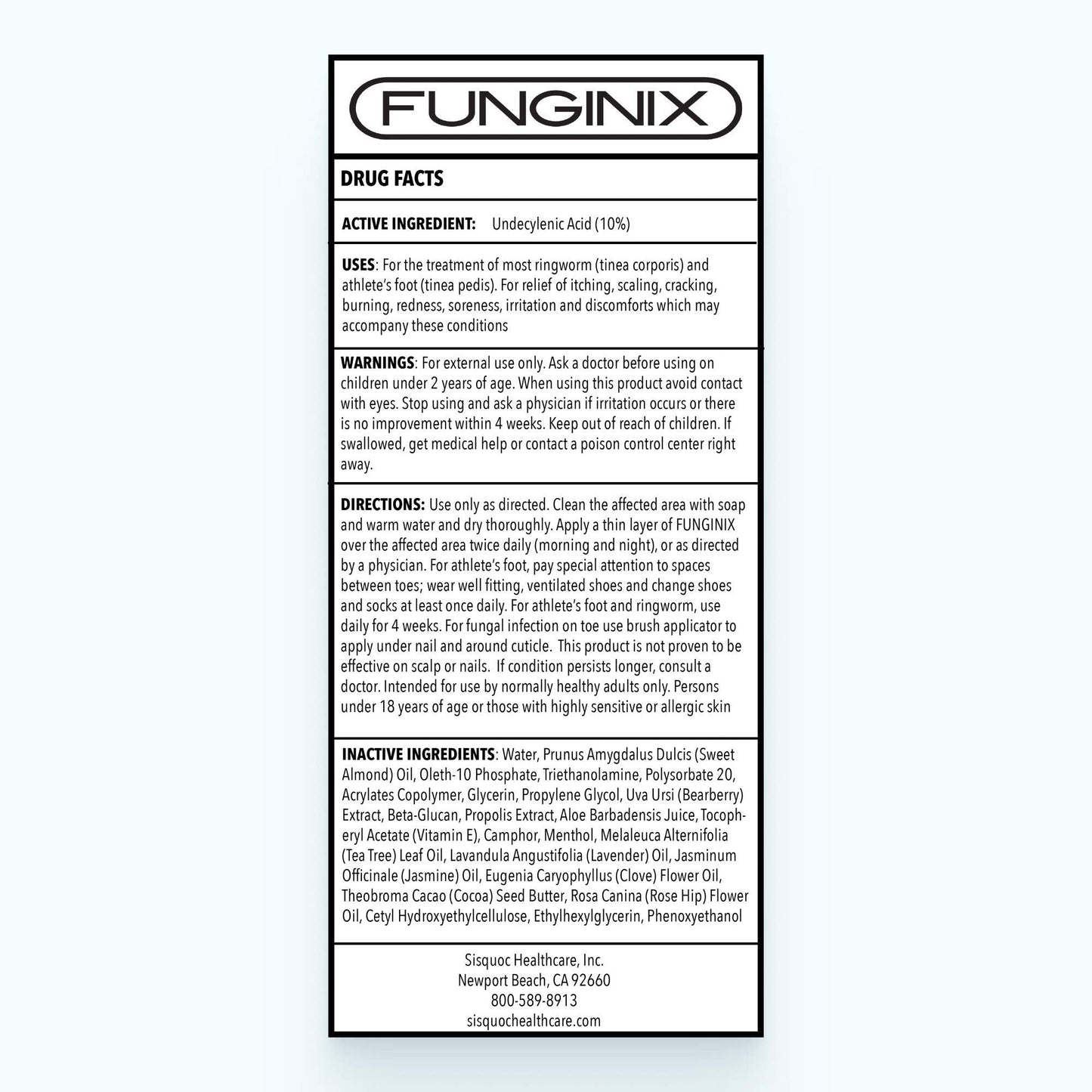 FUNGINIX Healthy Nail Formula - Finger And Toe Fungus Treatment, Made In USA, Foot