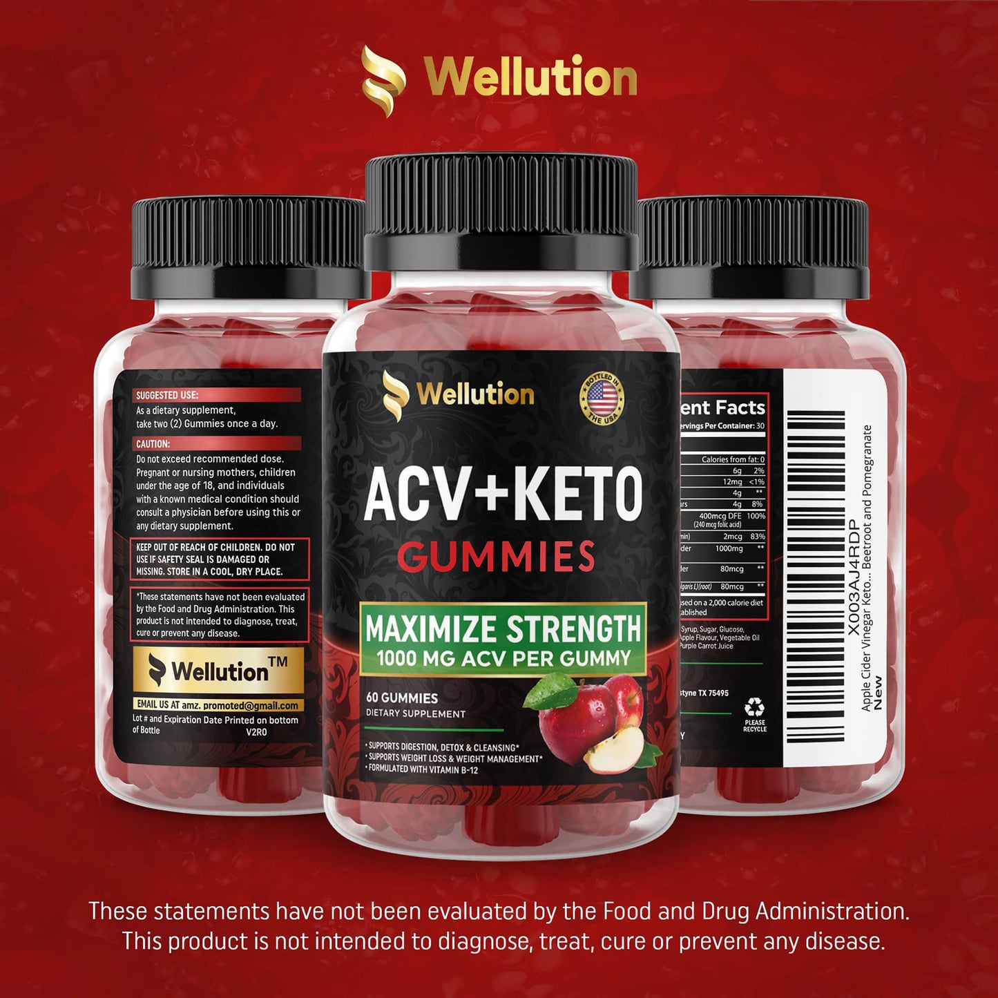 WELLUTION (2 Pack Gummies Apple Cider Vinegar - Formulated to Support Healthy Weight